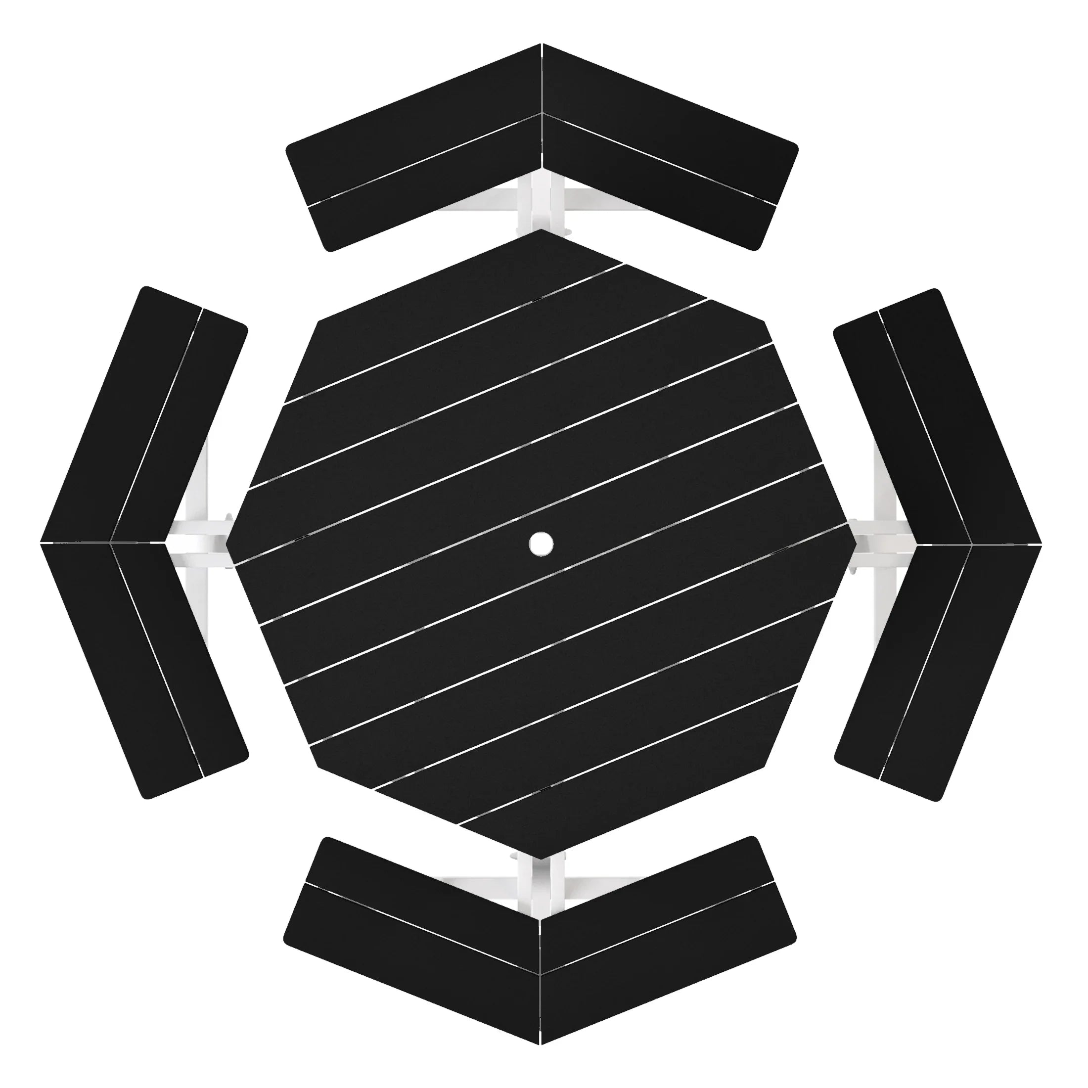 Macon Outdoor 48" HDPE 8-Person Patio Octagon Picnic Table