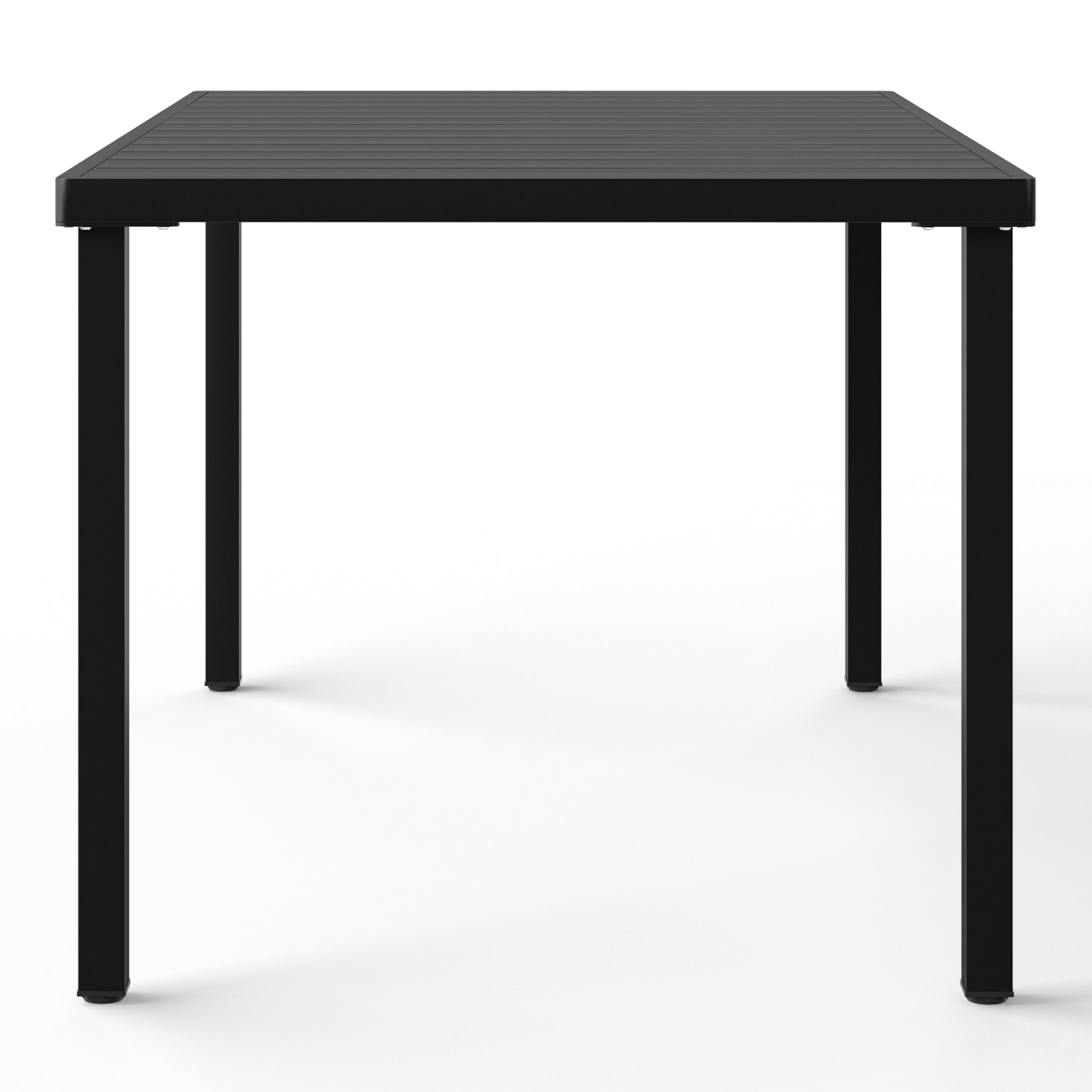 Sunshine 59" Iron Metal Outdoor Rectangular Patio Dining Table For 6