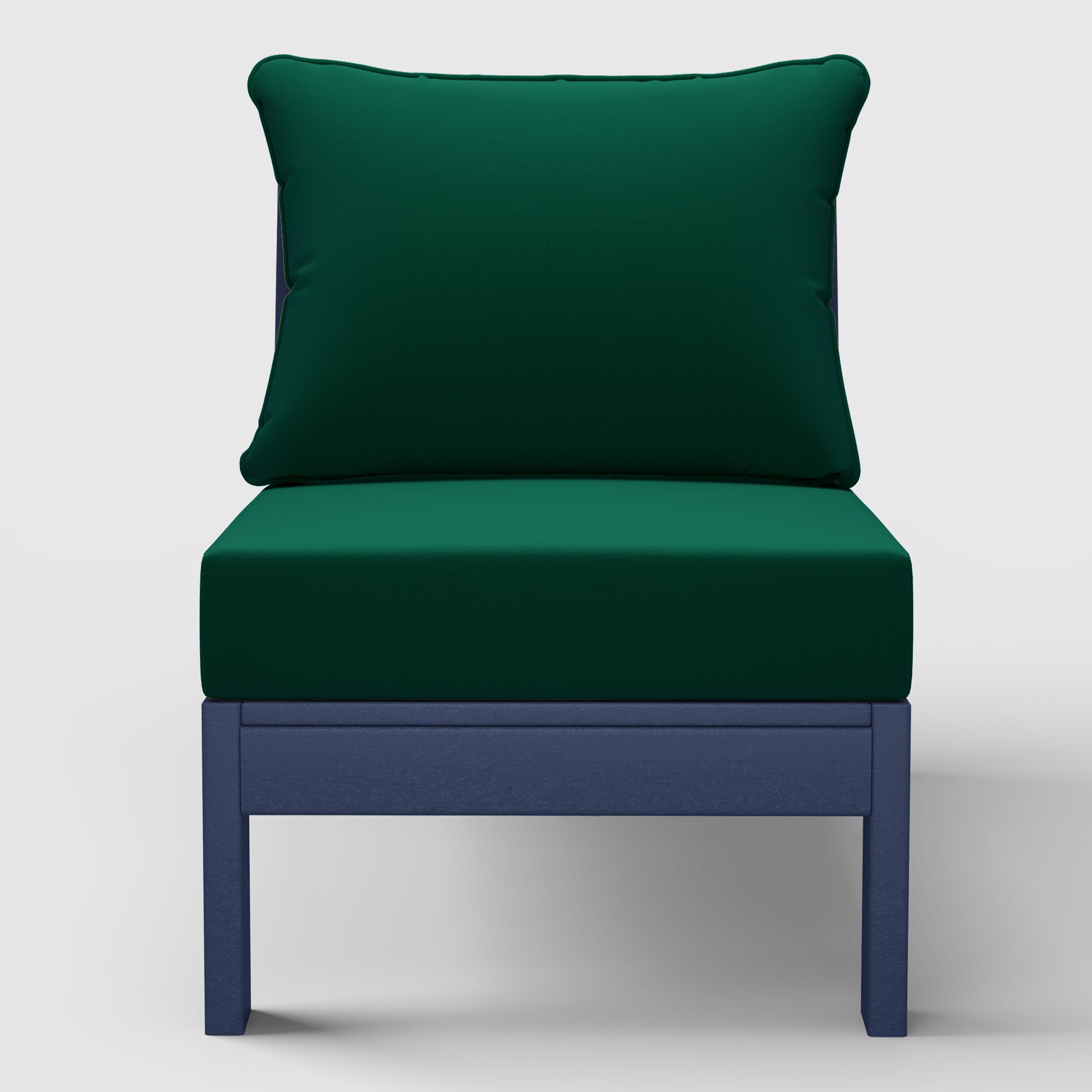 Portsmouth Outdoor HDPE Deep Seating Modular Armless Patio Chair with Patio Cushions