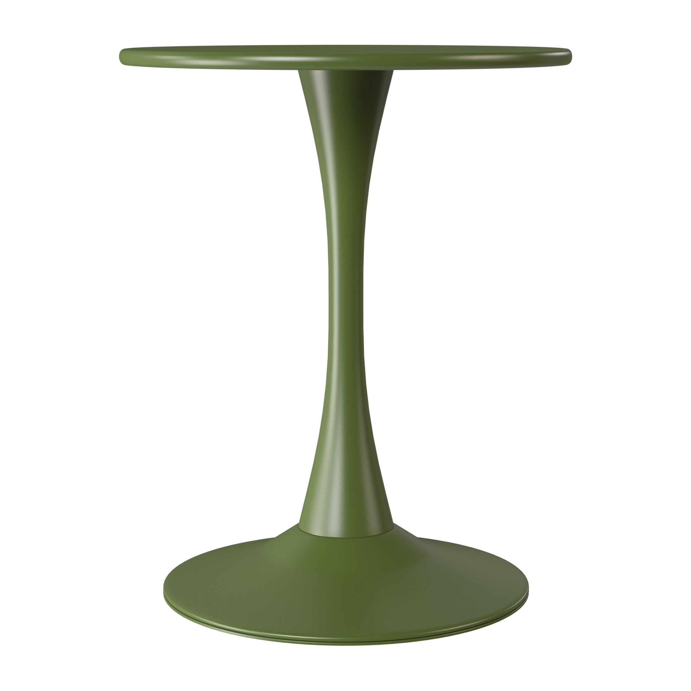 Sunshine 3-Piece Outdoor Round Metal Dining Table Set And Stackable Resin Patio Dining Side Chairs