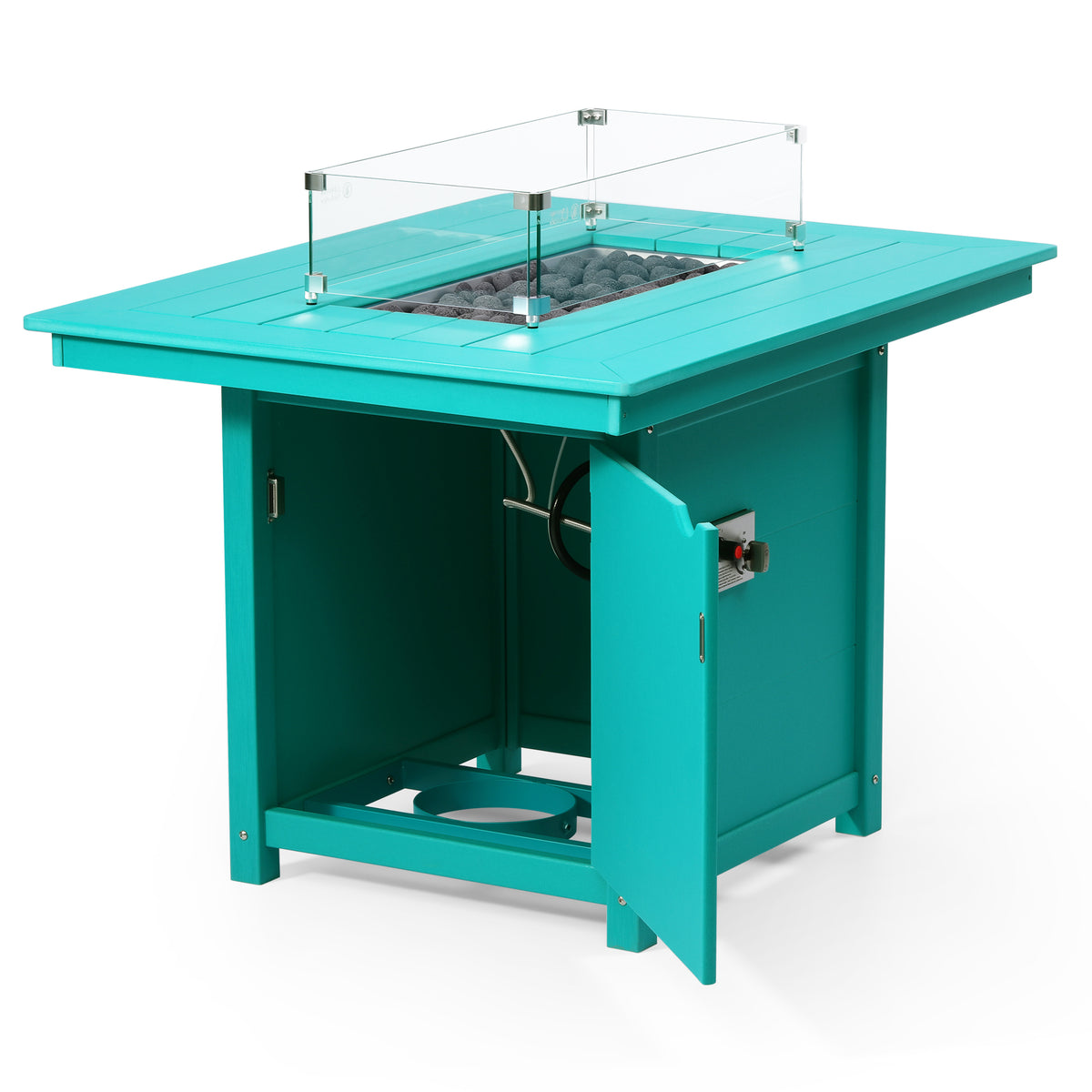 Sol 46" Modern Outdoor Patio Gas Propane Rectangular Fire Pit Table