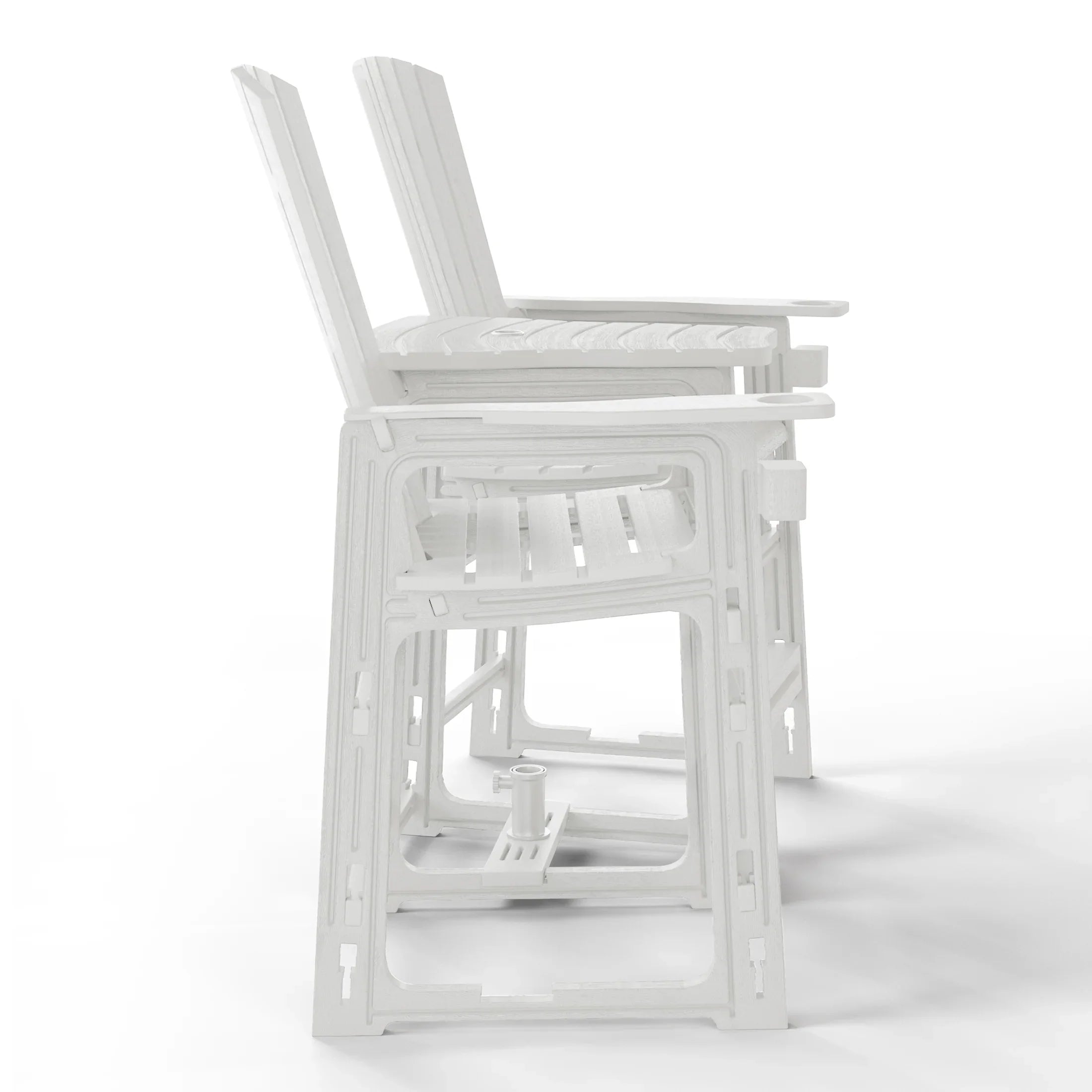 Cayman Outdoor Tall Adirondack Chairs With Connecting Table Tray (Set of 2)