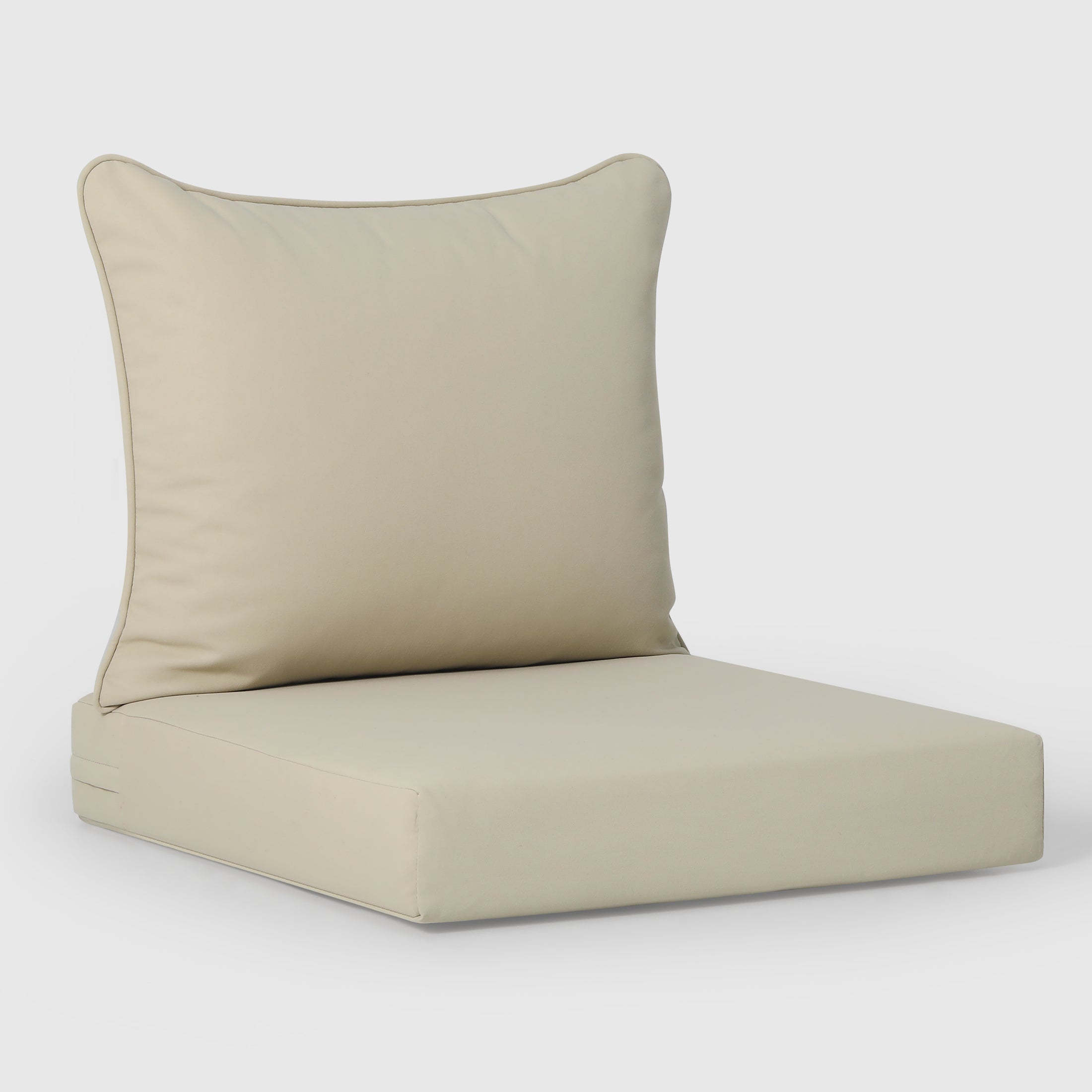 Harmony Water Repellent Outdoor 2-Piece Deep Set Patio Seat Back Chair Cushions, 25" x 25"