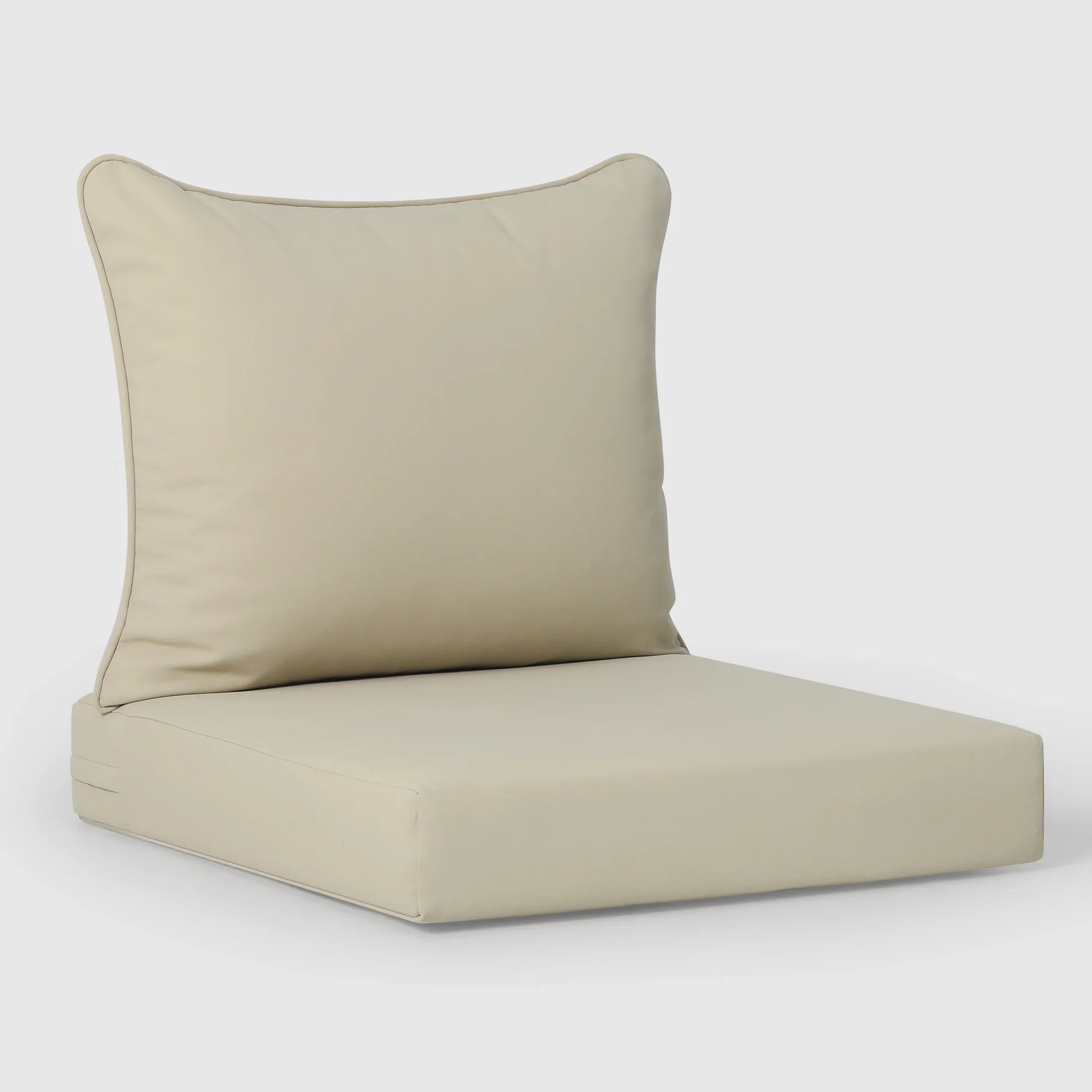 Harmony Water Repellent Outdoor 2-Piece Deep Set Patio Seat Back Chair Cushions, 25" x 25"