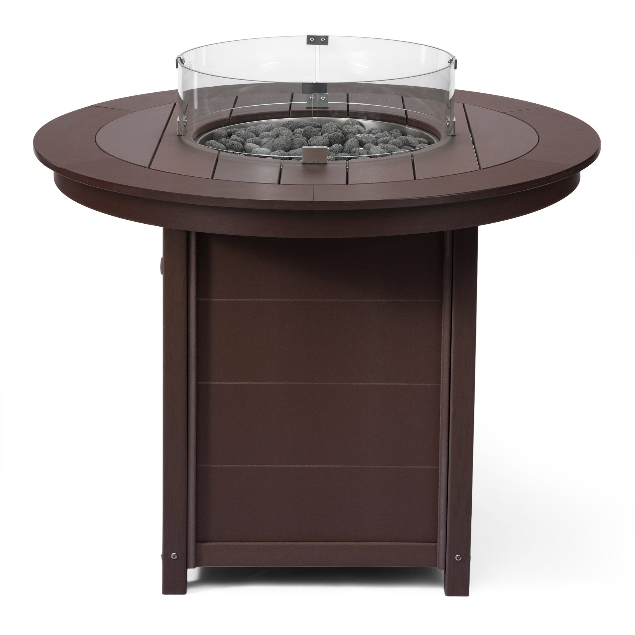 Sol 47" Modern Outdoor Patio Propane Round Counter Height Fire Pit Table