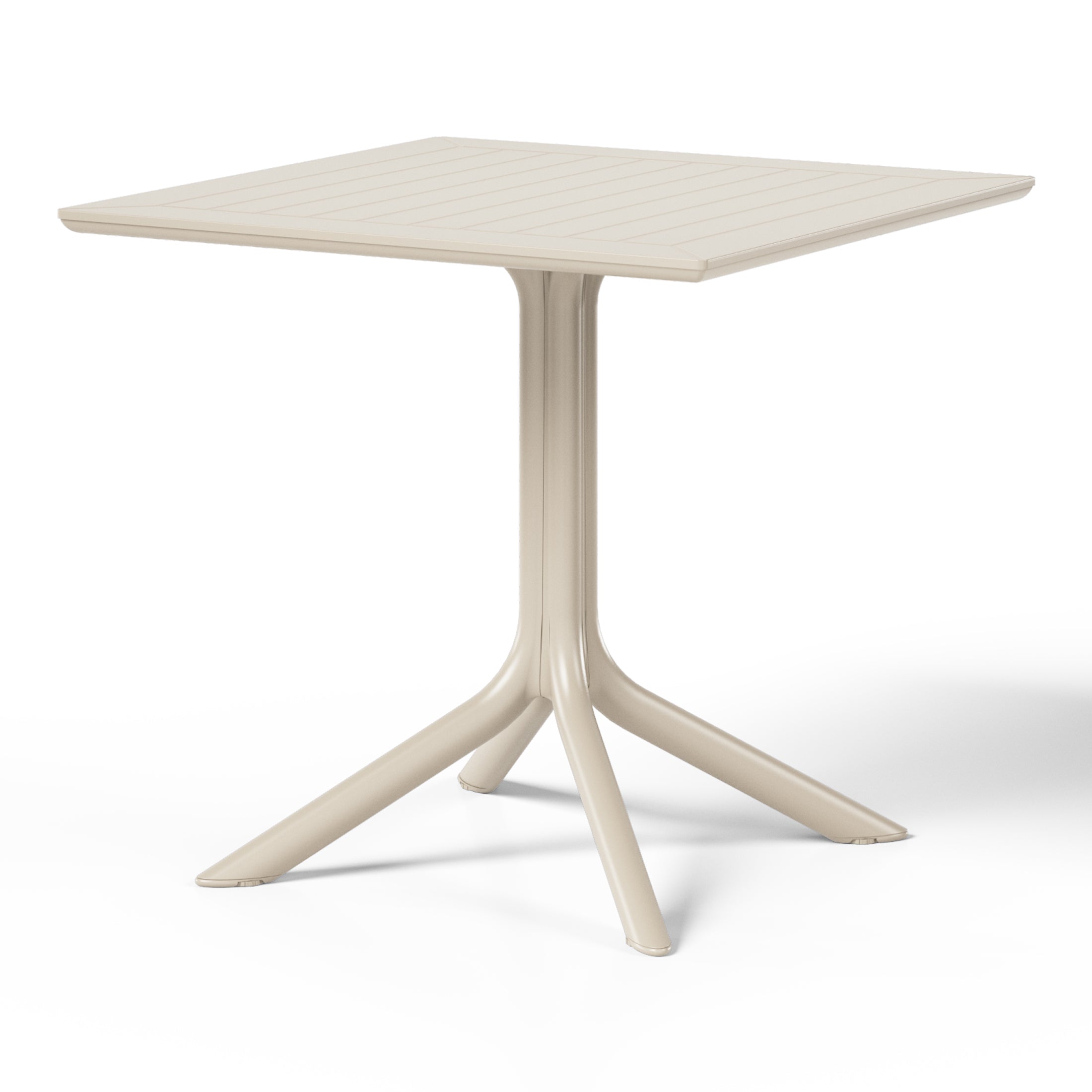 Sunshine 31.5" Square Outdoor Plastic Resin Patio Dining Table for 4