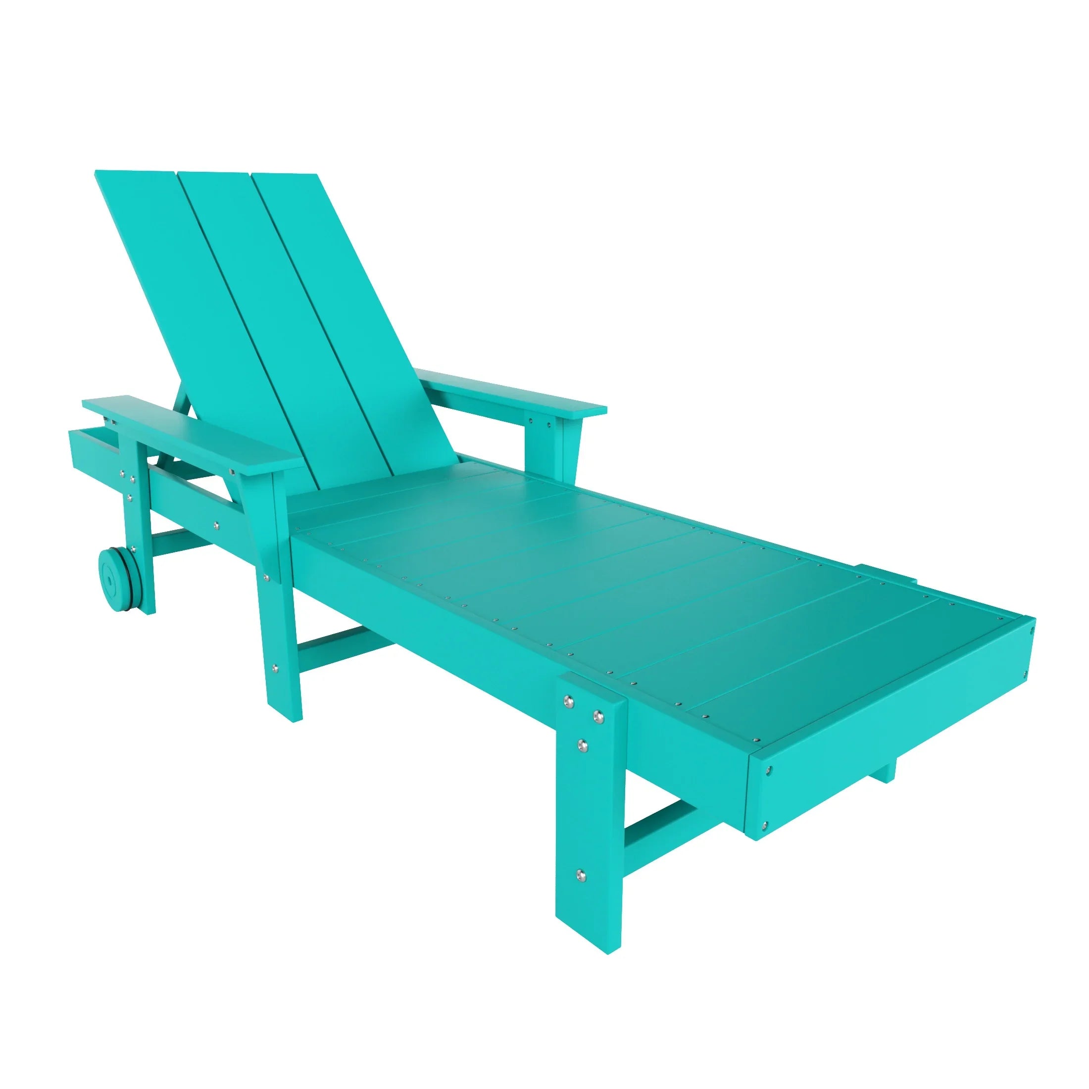 Palms Modern Reclining Chaise Lounge With Arms & Wheels