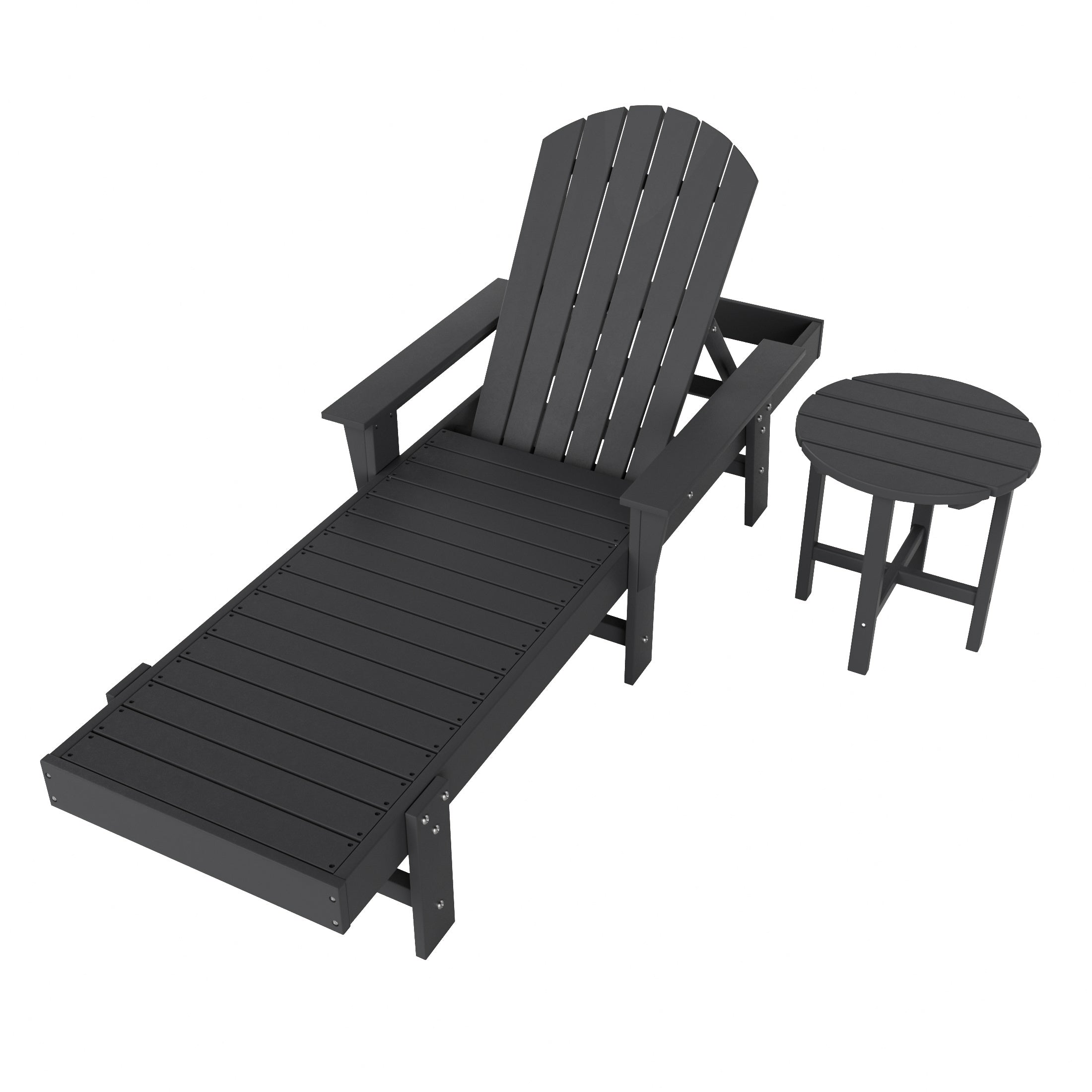 Portside 2 Piece Adirondack Reclining Chaise Lounge With Arms