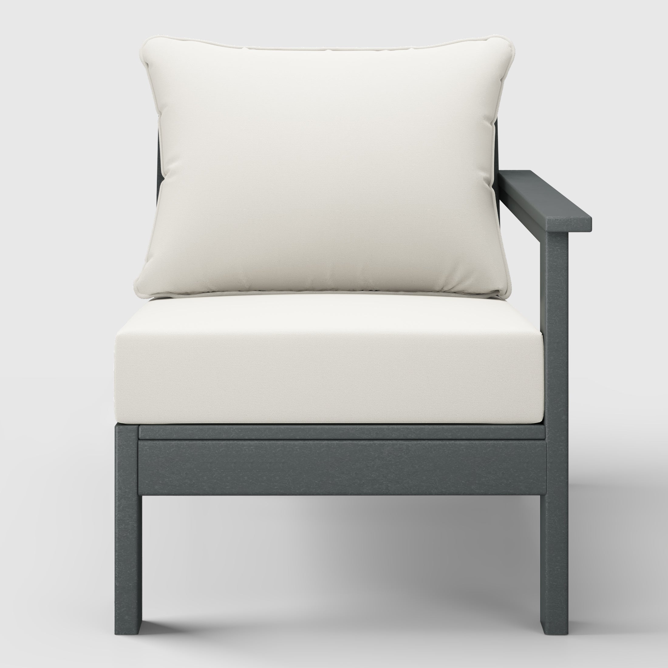 Portsmouth Outdoor Patio HDPE Right Arm Sectional Corner Club Chair with Patio Cushions