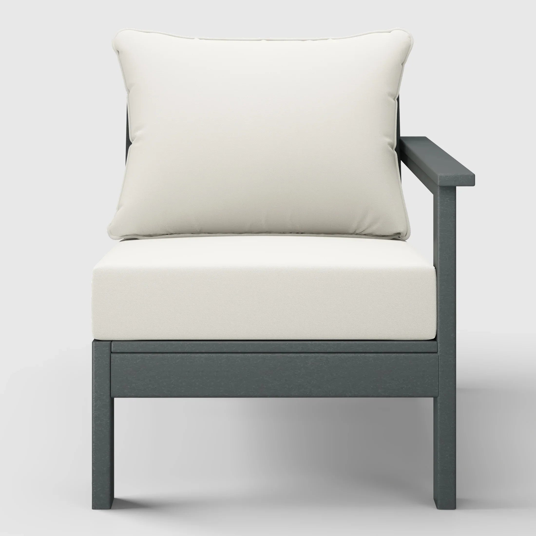 Portsmouth Outdoor Patio HDPE Right Arm Sectional Corner Club Chair with Patio Cushions