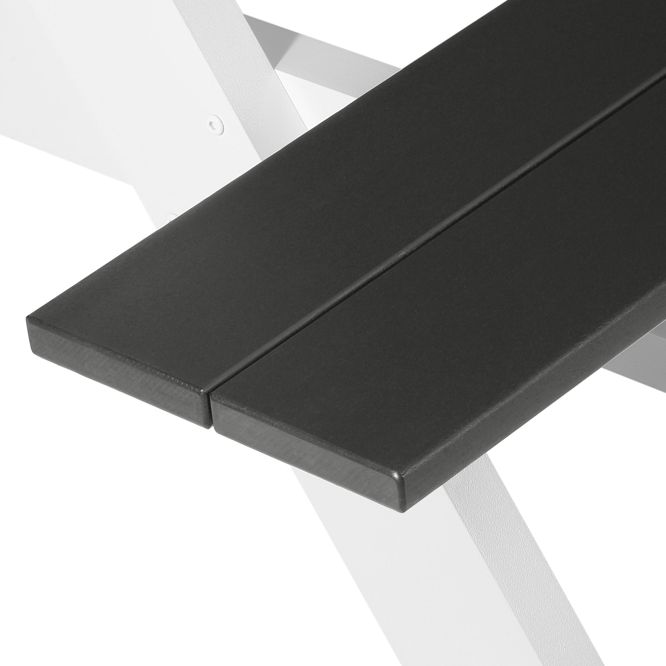 Macon Outdoor 70" HDPE Plastic Picnic Table Bench With Umbrella Hole