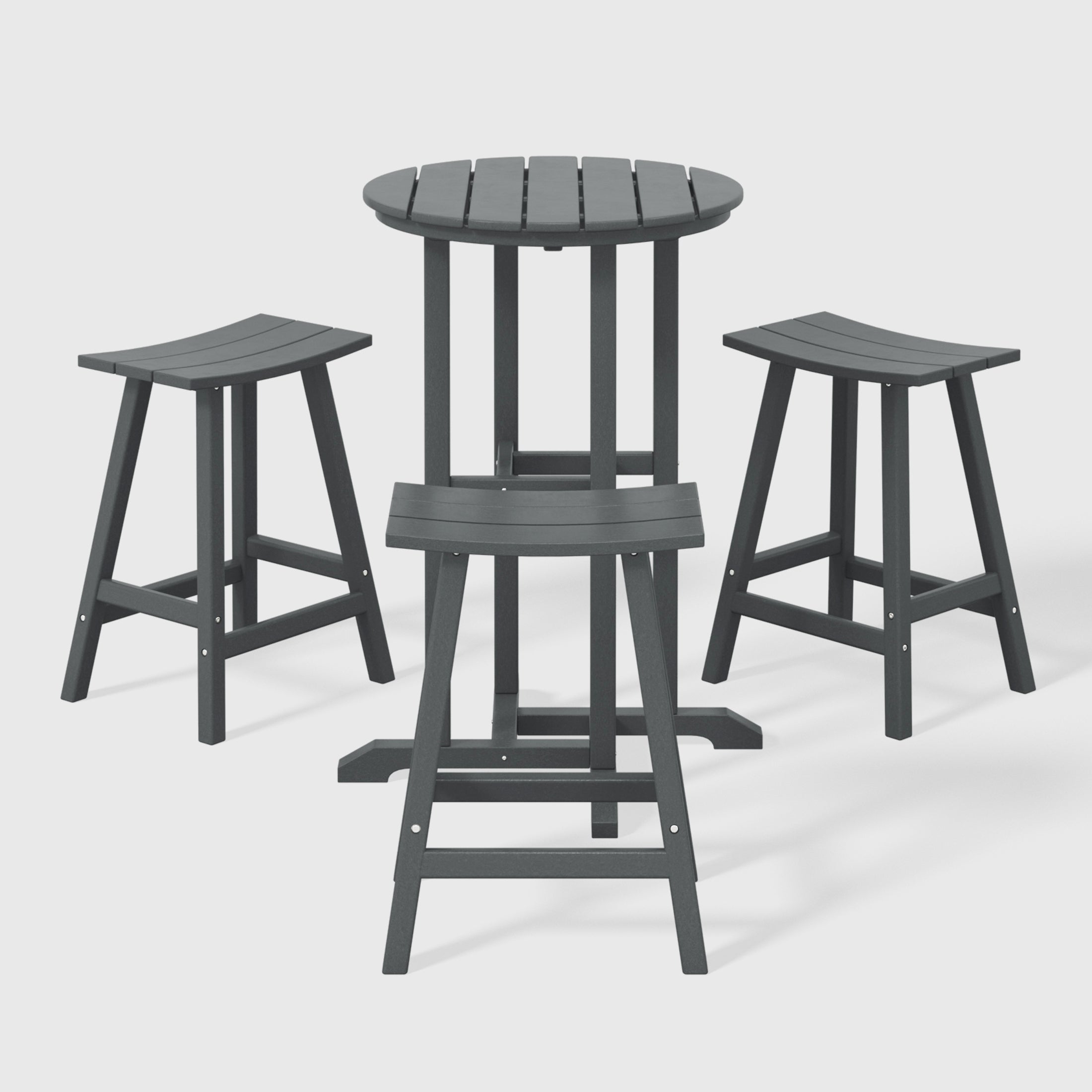 Paradise Outdoor Patio Counter Height Bar Stools Bistro Bar Table 4-Piece Set