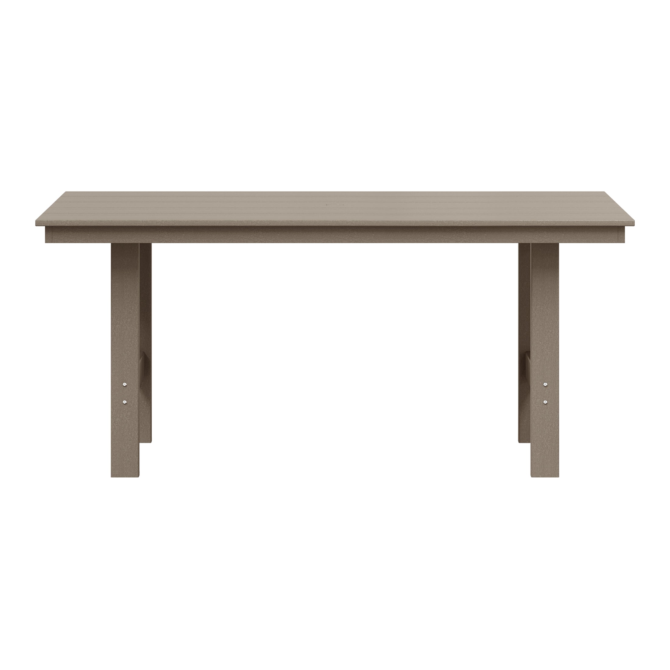 Palms Outdoor Modern HDPE 66" Wide Rectangle Patio Dining Table for 6