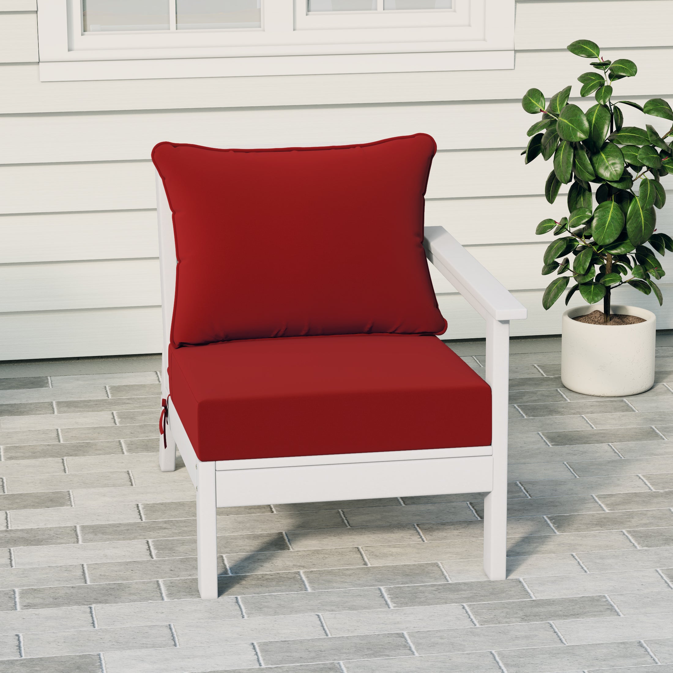 Portsmouth Outdoor Patio HDPE Right Arm Sectional Corner Club Chair with Patio Cushions