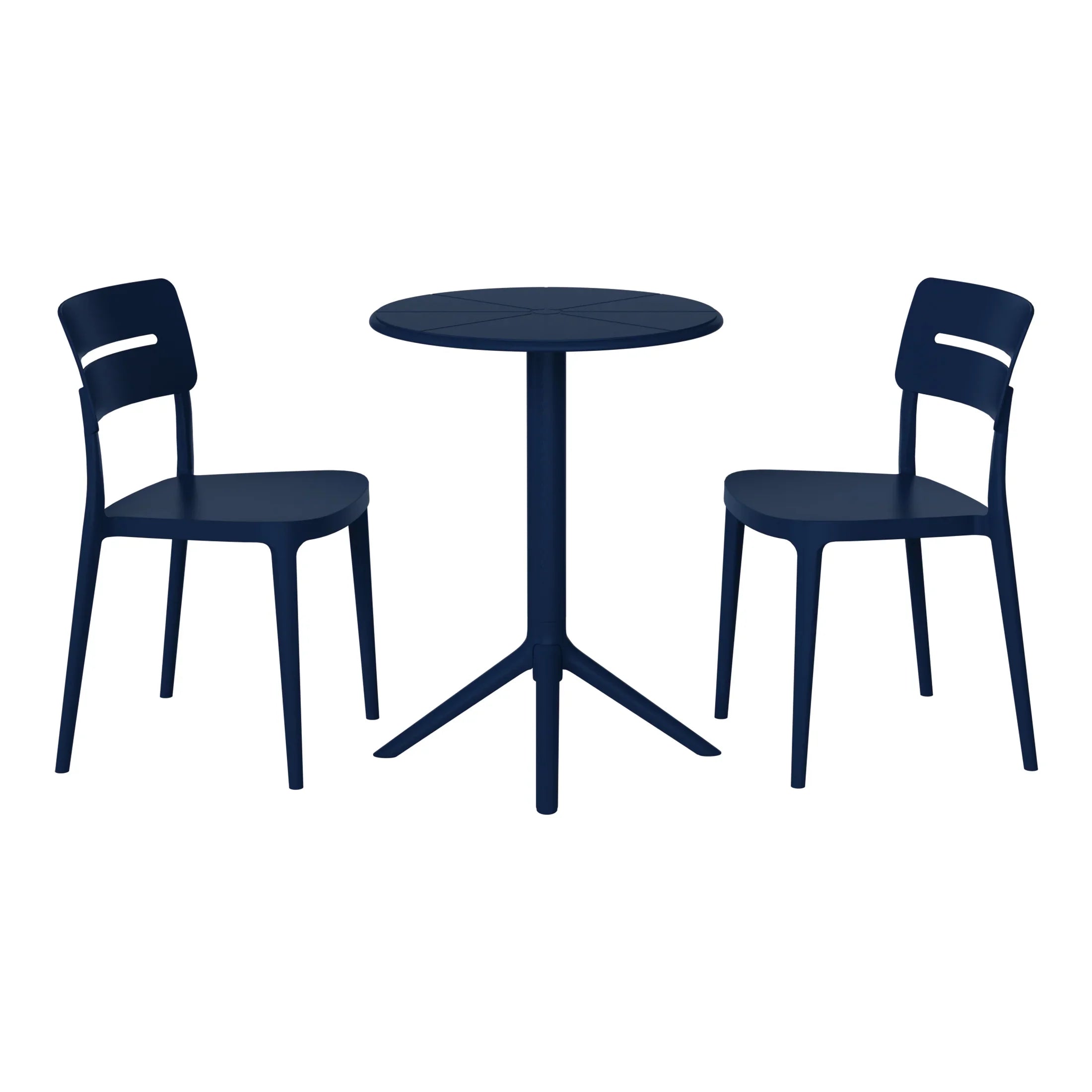 Sunshine 3-Piece Outdoor Resin Patio Bistro Set with Stackable Patio Dining Chairs