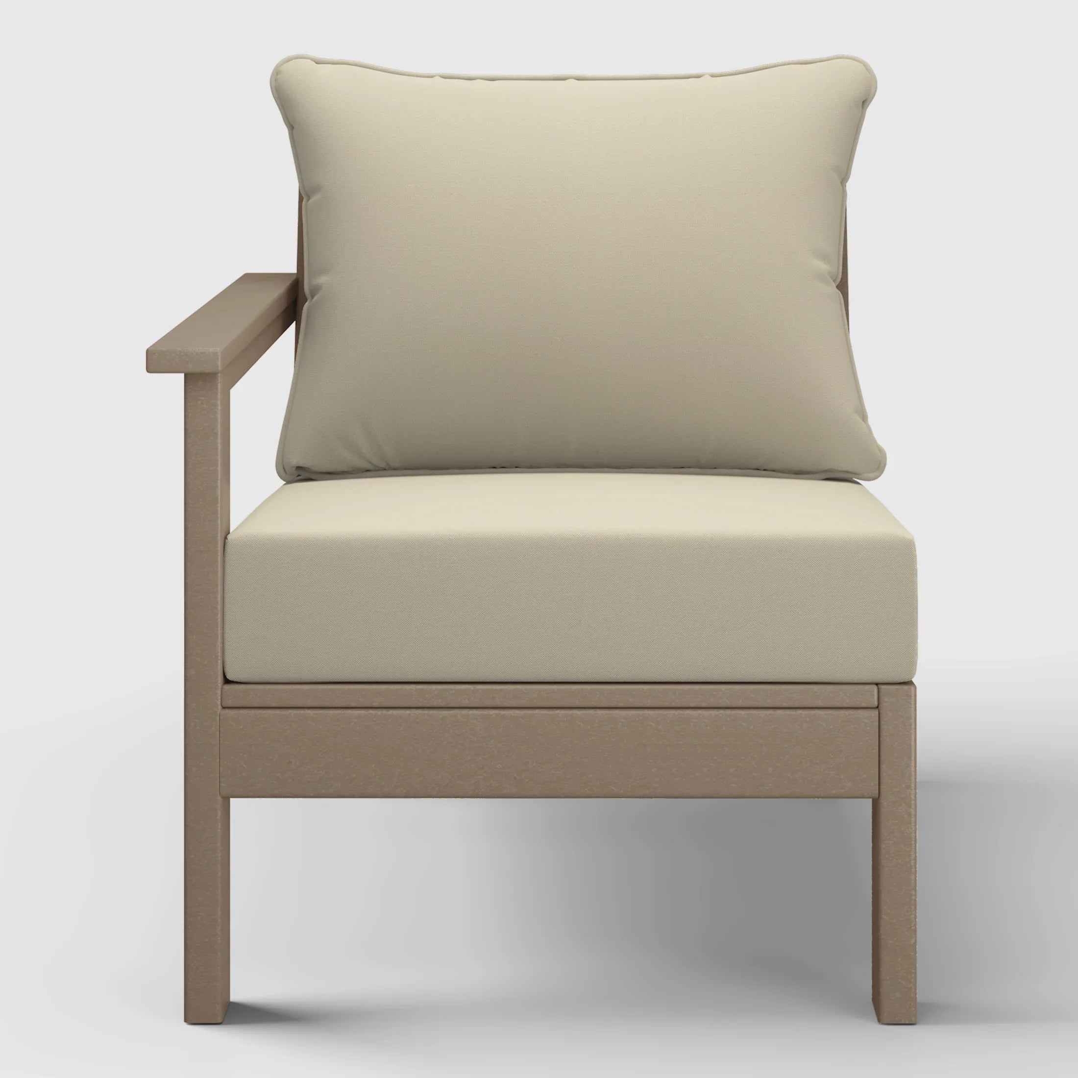Portsmouth Outdoor Patio HDPE Left Arm Sectional Corner Club Chair with Patio Cushions