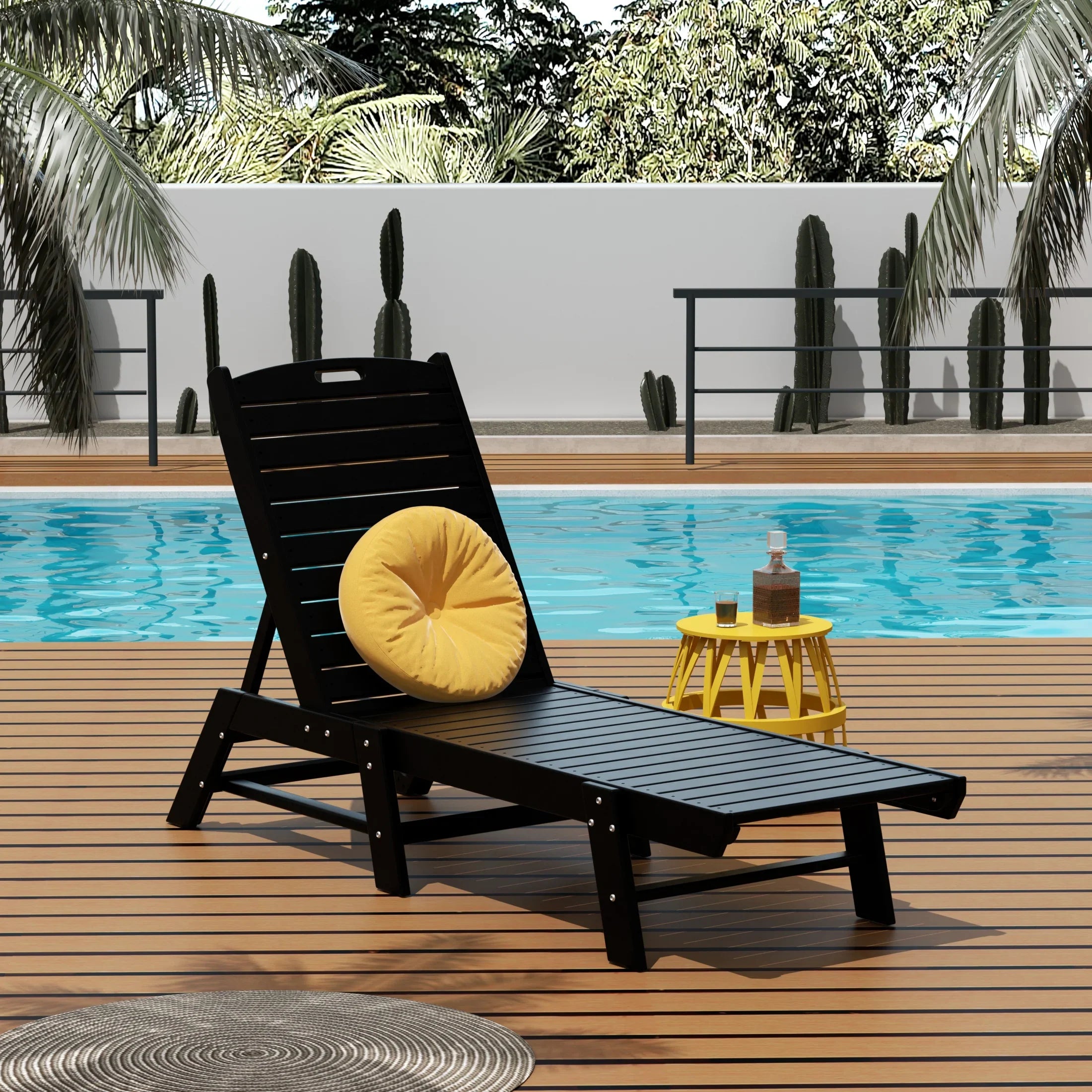 Paradise Poly Reclining Outdoor Patio Chaise Lounge Chair Adjustable