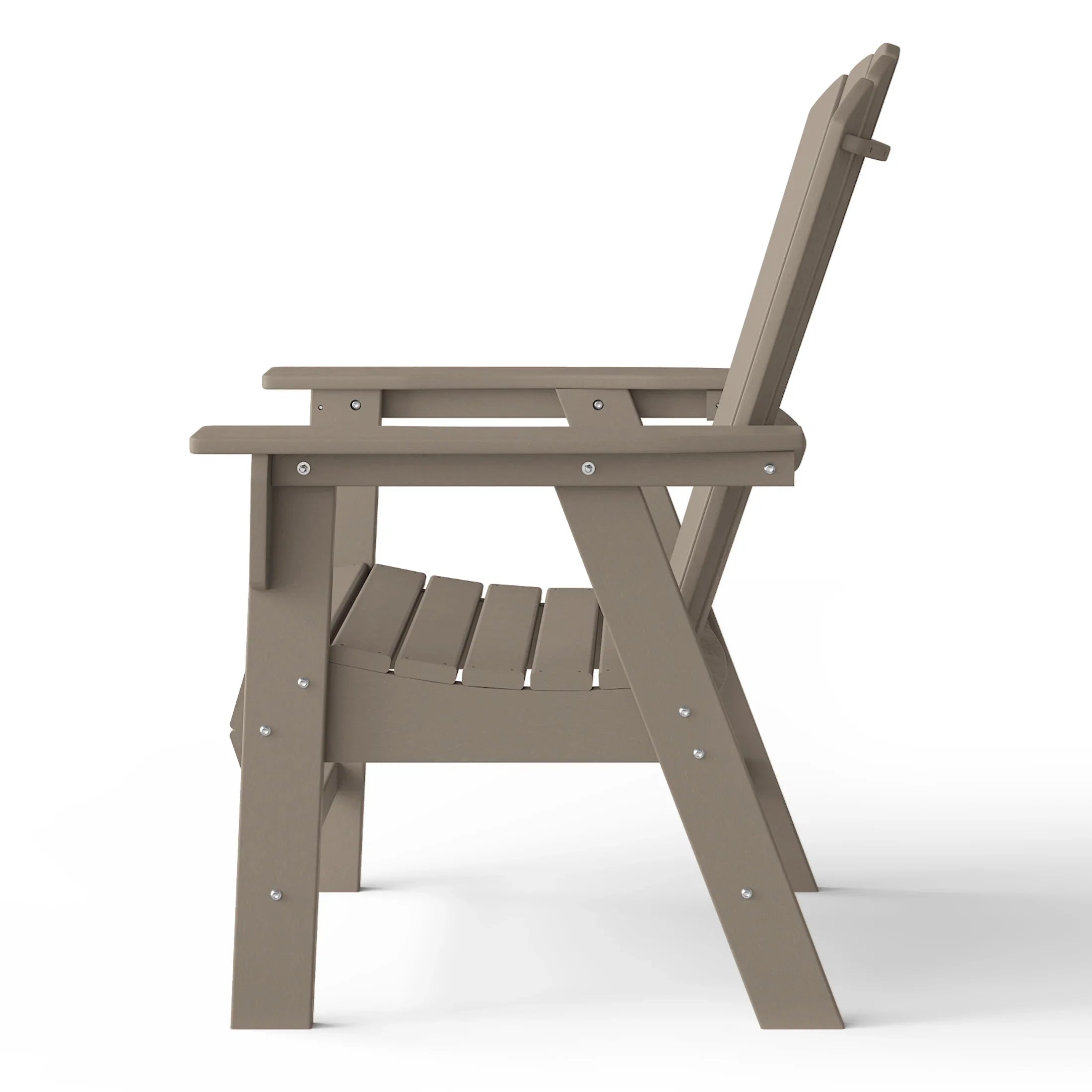 Portside Outdoor Patio Shell-back Adirondack Dining Chair Weather Resistant