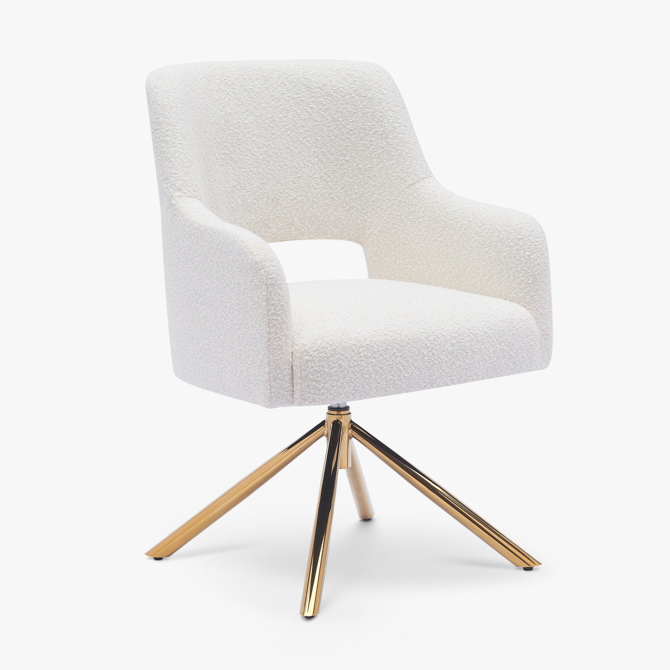 Amélie Mid-Century Modern Wide Boucle Swivel Accent Arm Chair (Set of 4)