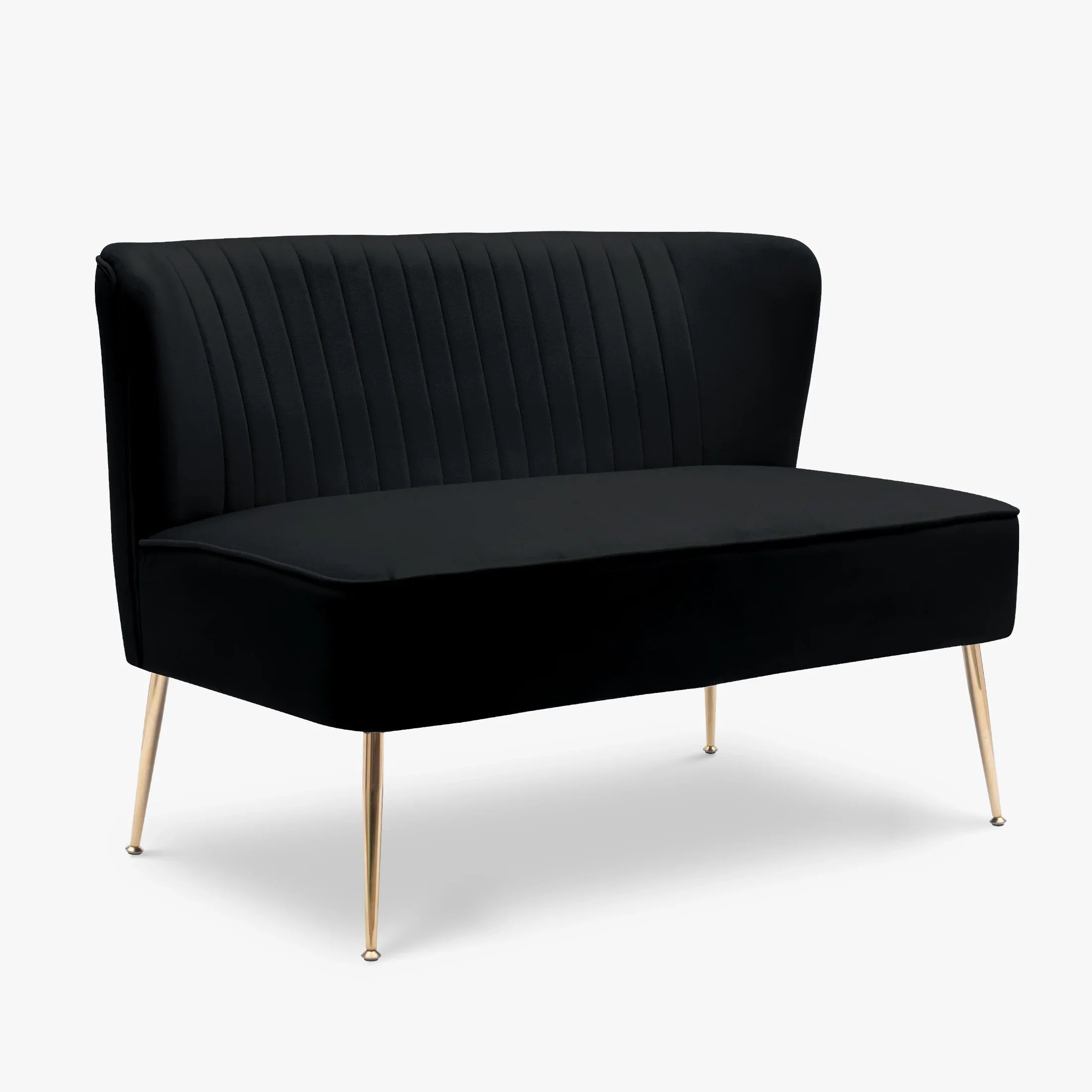 Alaia Mid Century Modern Tufted Velvet Loveseat Sofa and 25" Accent Chair 3-Piece Set