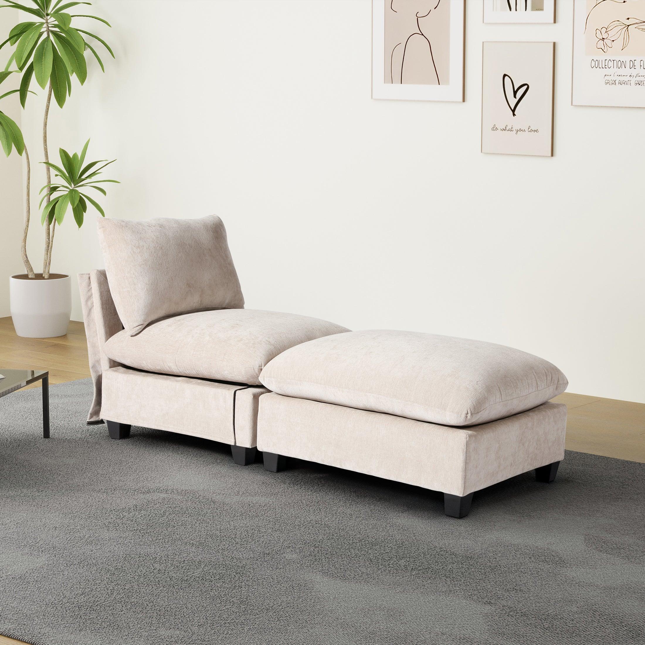 Springfield 68.5" Chenille Upholstered Indoor Chaise Lounge Chair