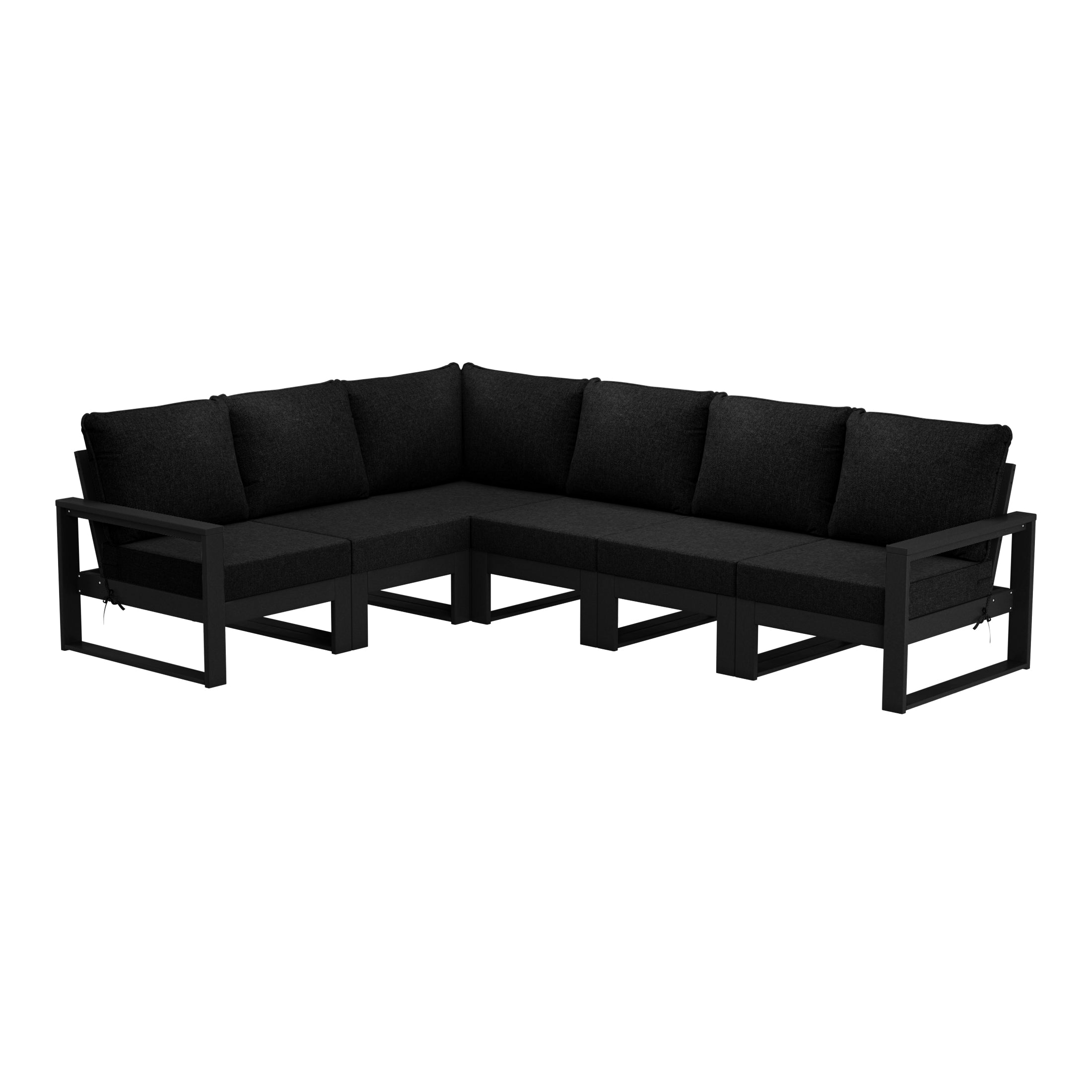 Rockaway 6-Piece Outdoor L-Shaped Patio Corner Sectional Sofa Conversation Set