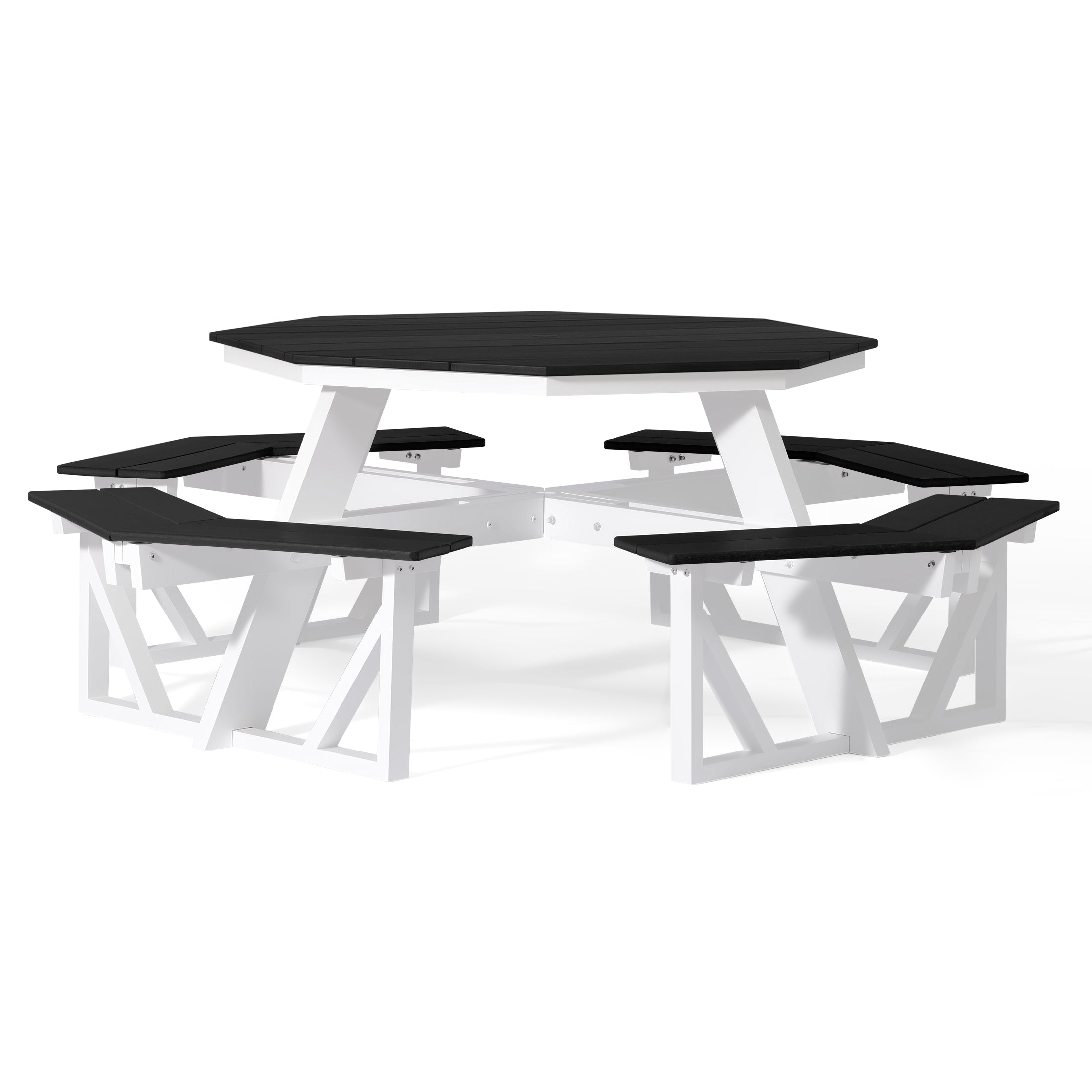 Macon Outdoor 48" HDPE 8-Person Patio Octagon Picnic Table