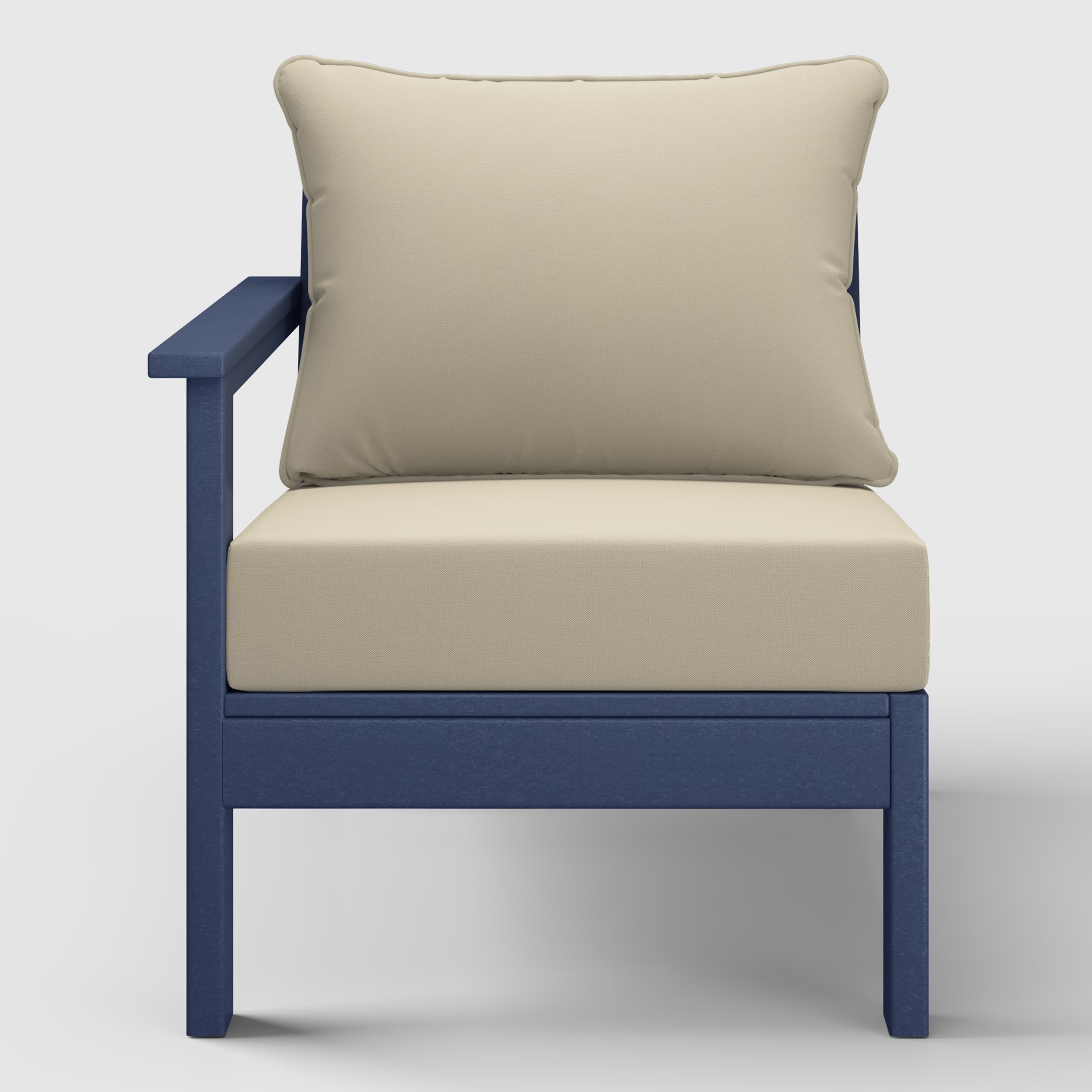 Portsmouth Outdoor Patio HDPE Left Arm Sectional Corner Club Chair with Patio Cushions