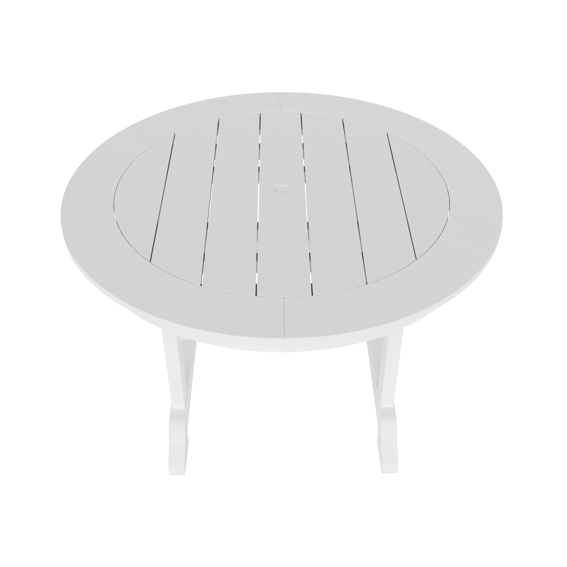 Paradise 5-Piece HDPE Round Patio Dining Table Set with Foldable Chairs
