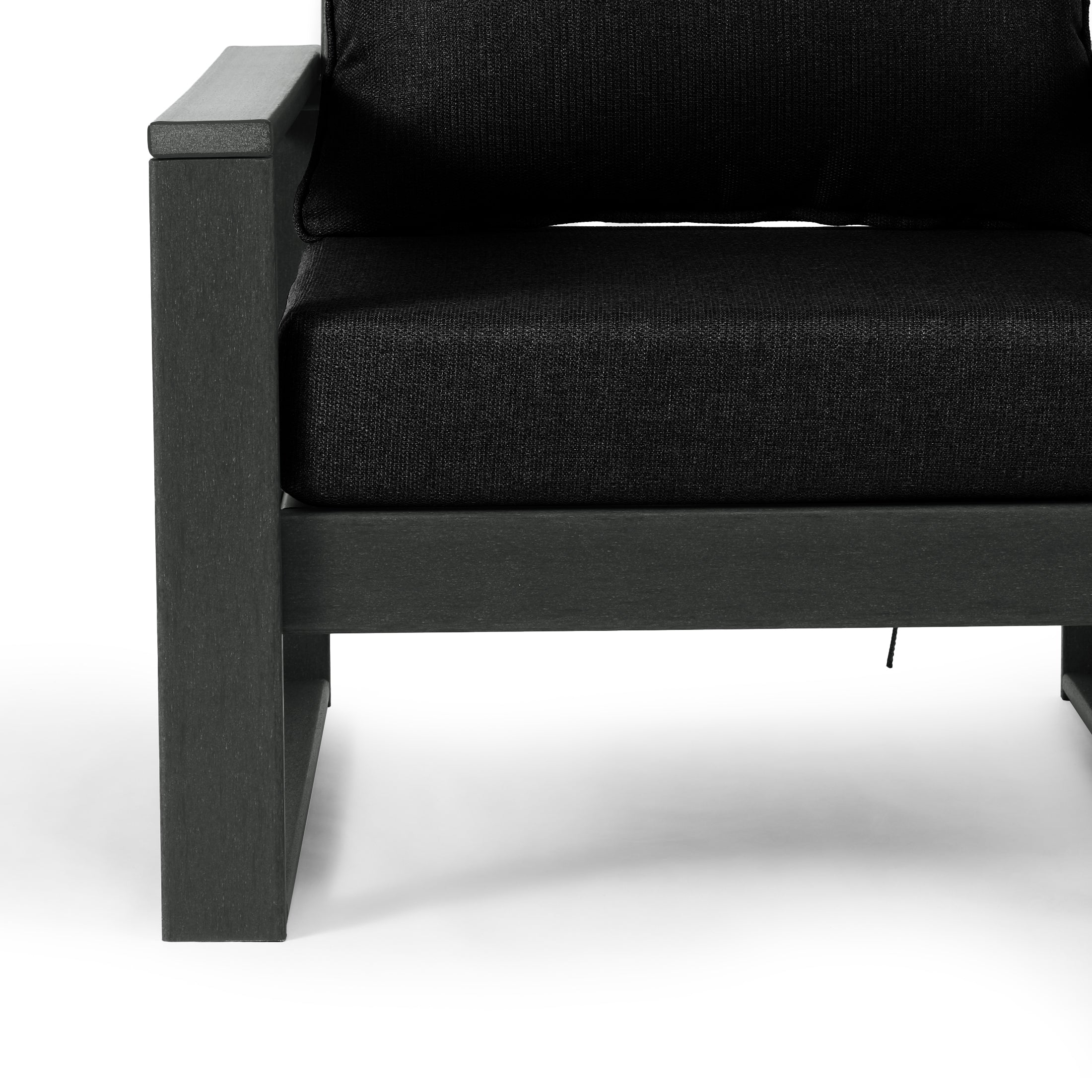 Rockaway Outdoor Modern HDPE Patio Club Chair with Waterproof Deep Seat Cushions