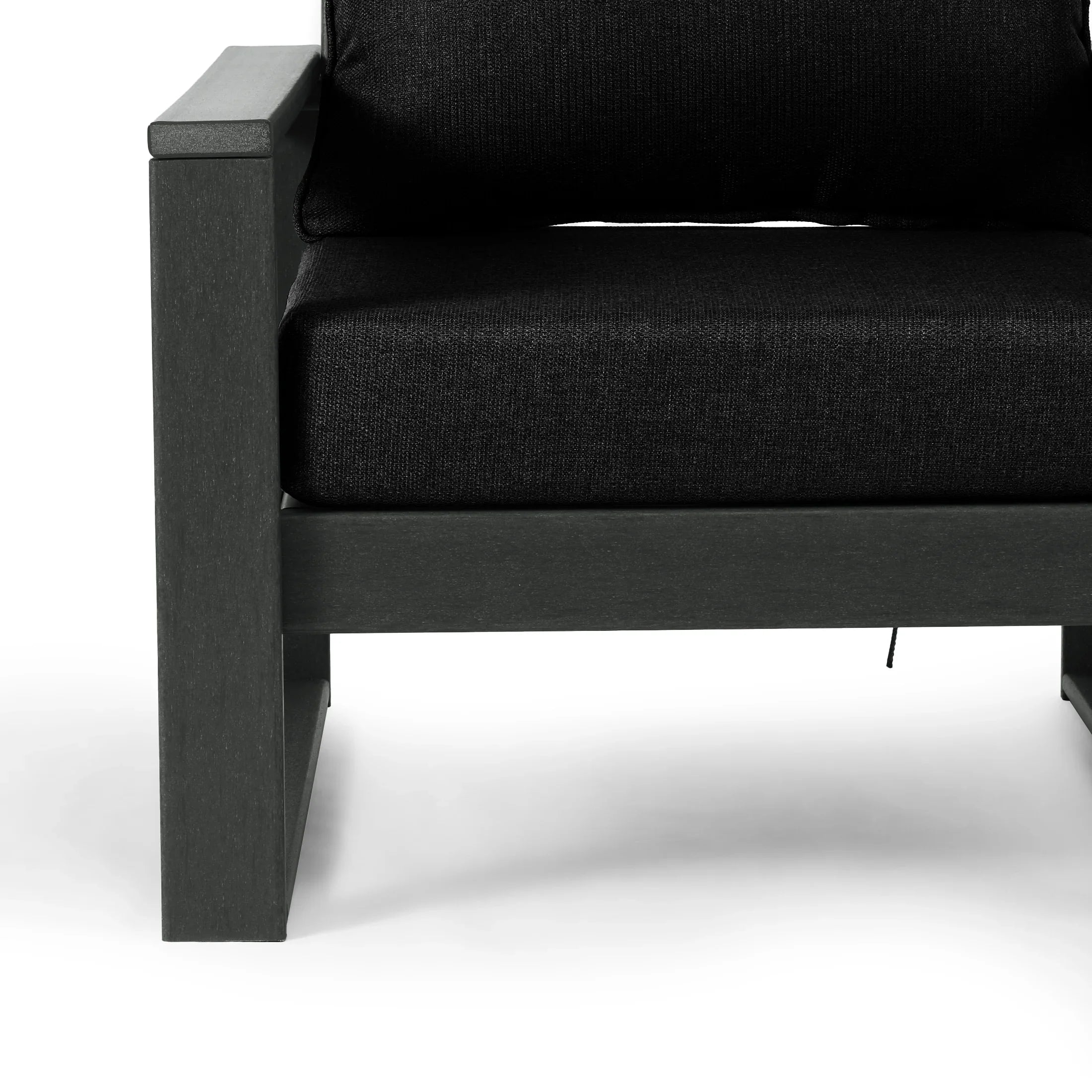 Rockaway Outdoor Modern HDPE Patio Club Chair with Waterproof Deep Seat Cushions