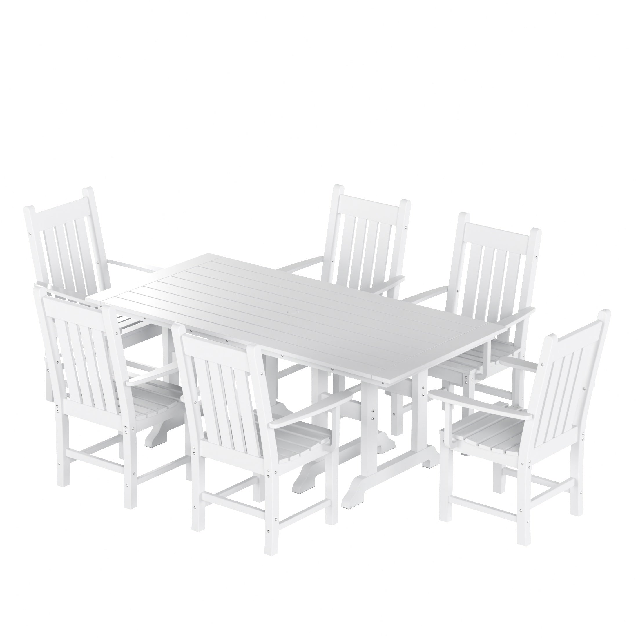 Paradise 7 Piece Outdoor Patio Dining Set Outdoor Table and Armchair Set