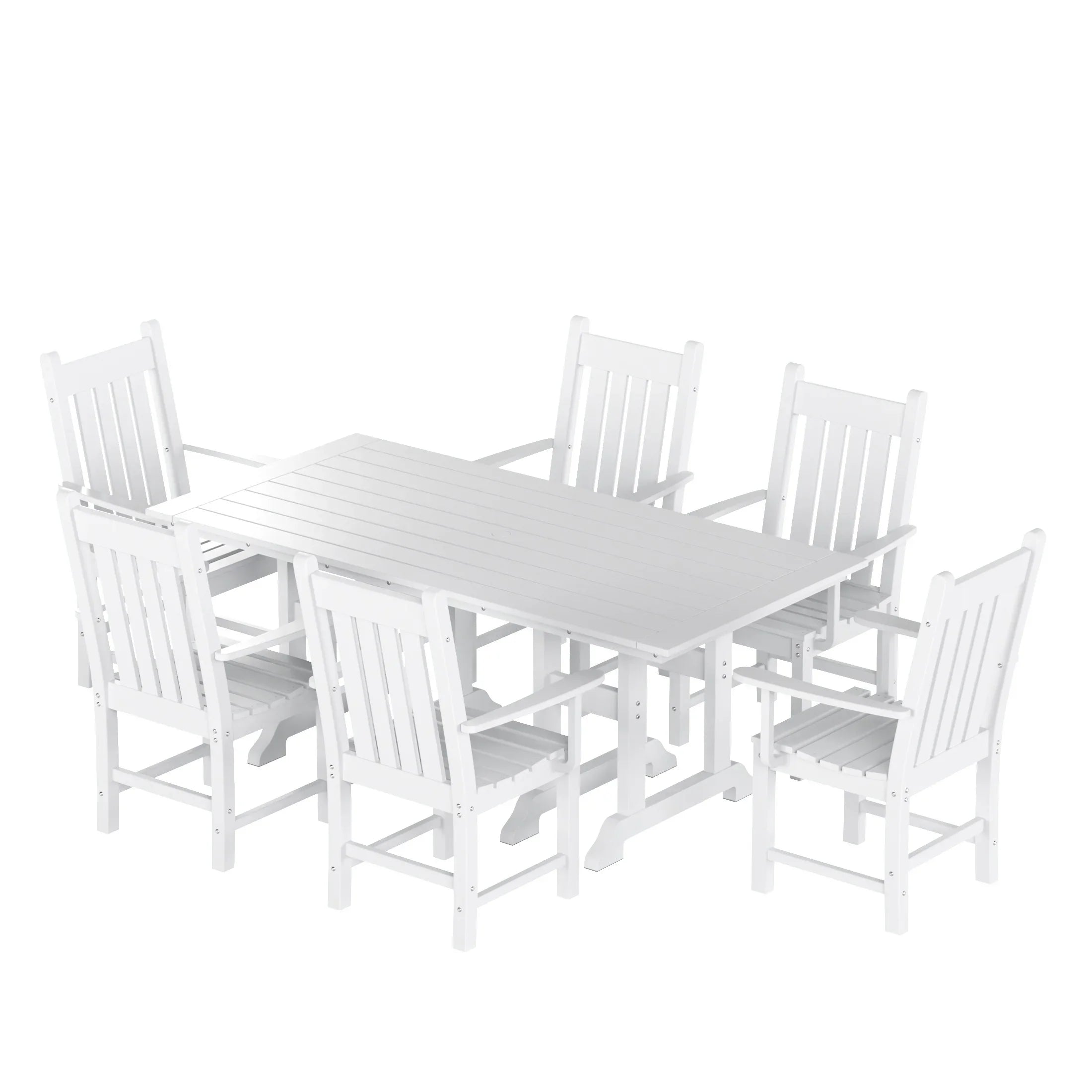 Paradise 7 Piece Outdoor Patio Dining Set Outdoor Table and Armchair Set