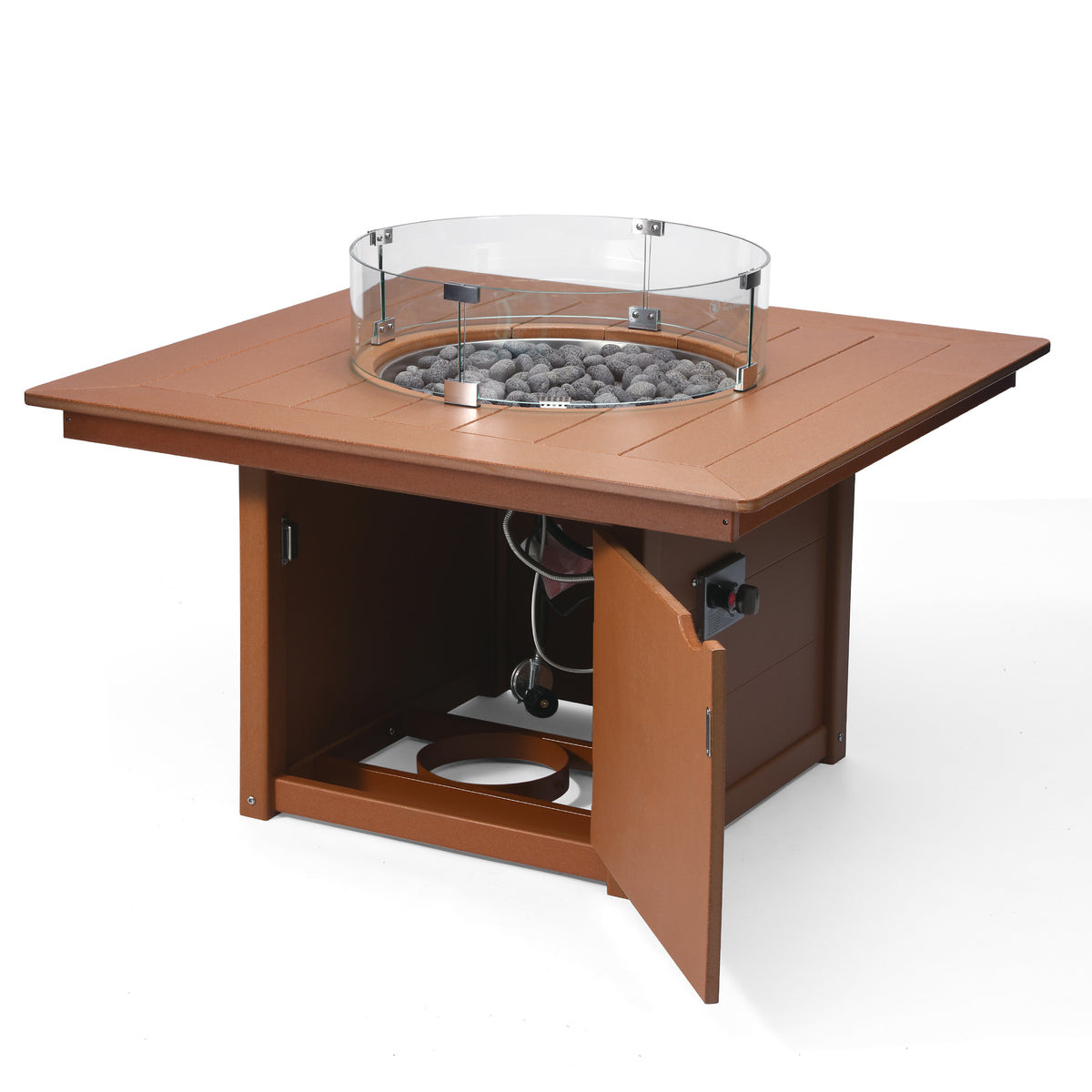 Sol 42" Modern Outdoor Patio Propane Square Fire Pit Table