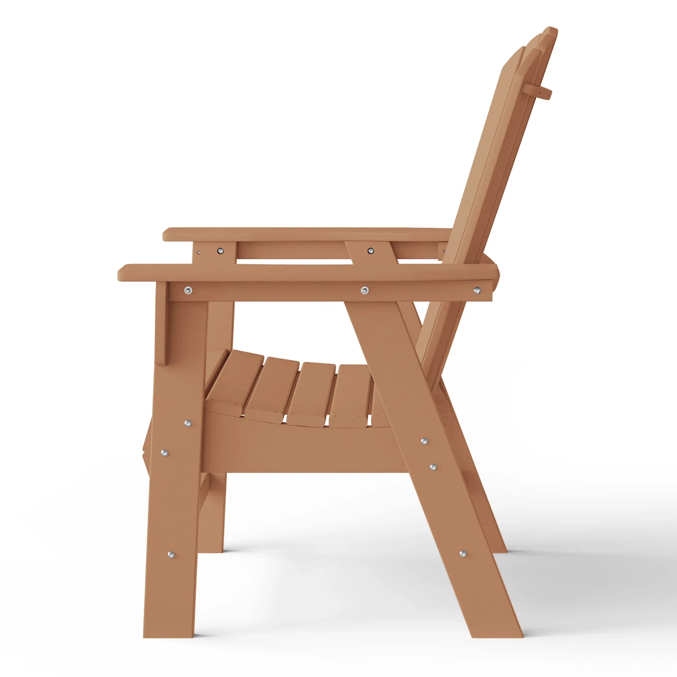 Portside Outdoor Patio Shell-back Adirondack Dining Chair Weather Resistant