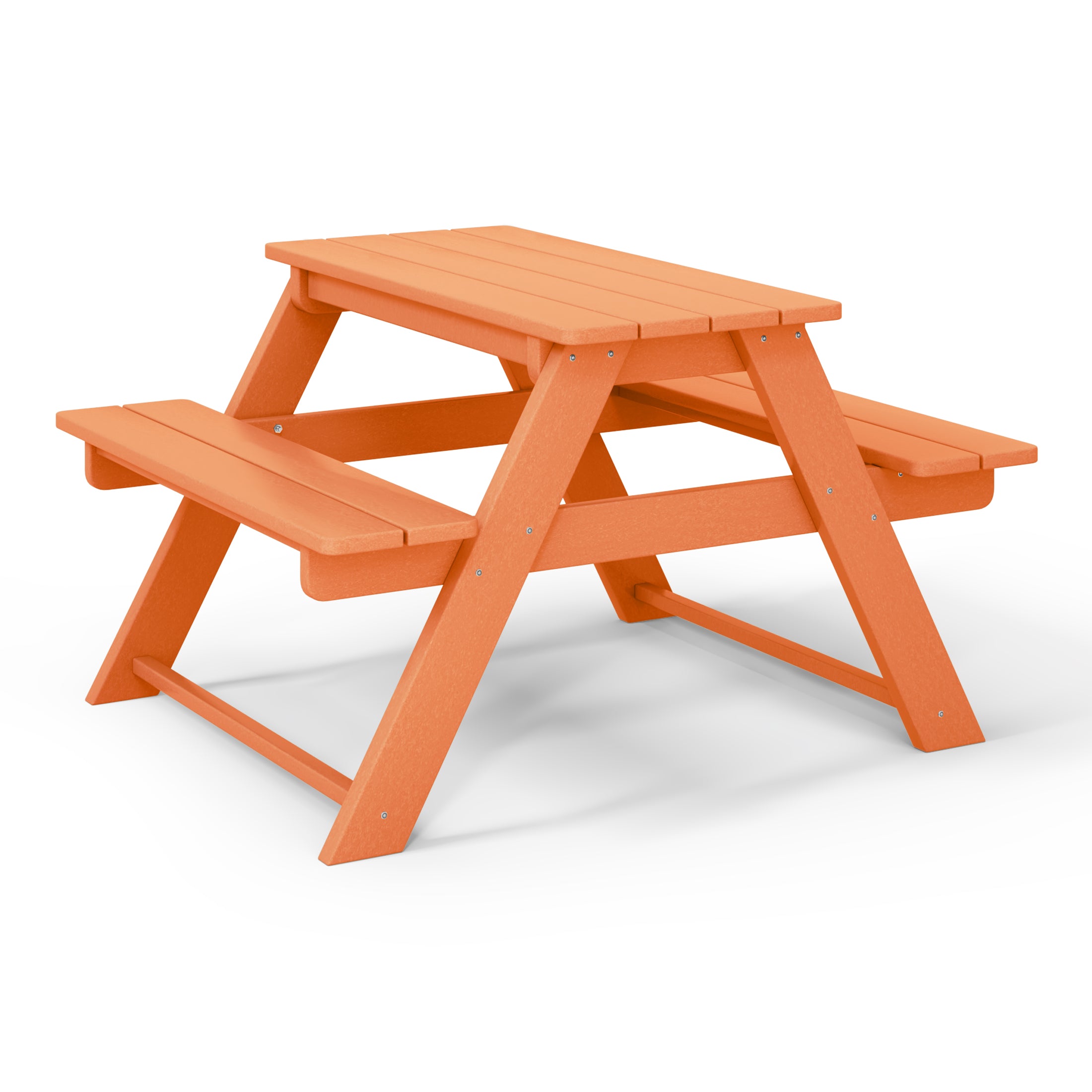 Paradise Outdoor Patio Kids HDPE Plastic Picnic Bench Table