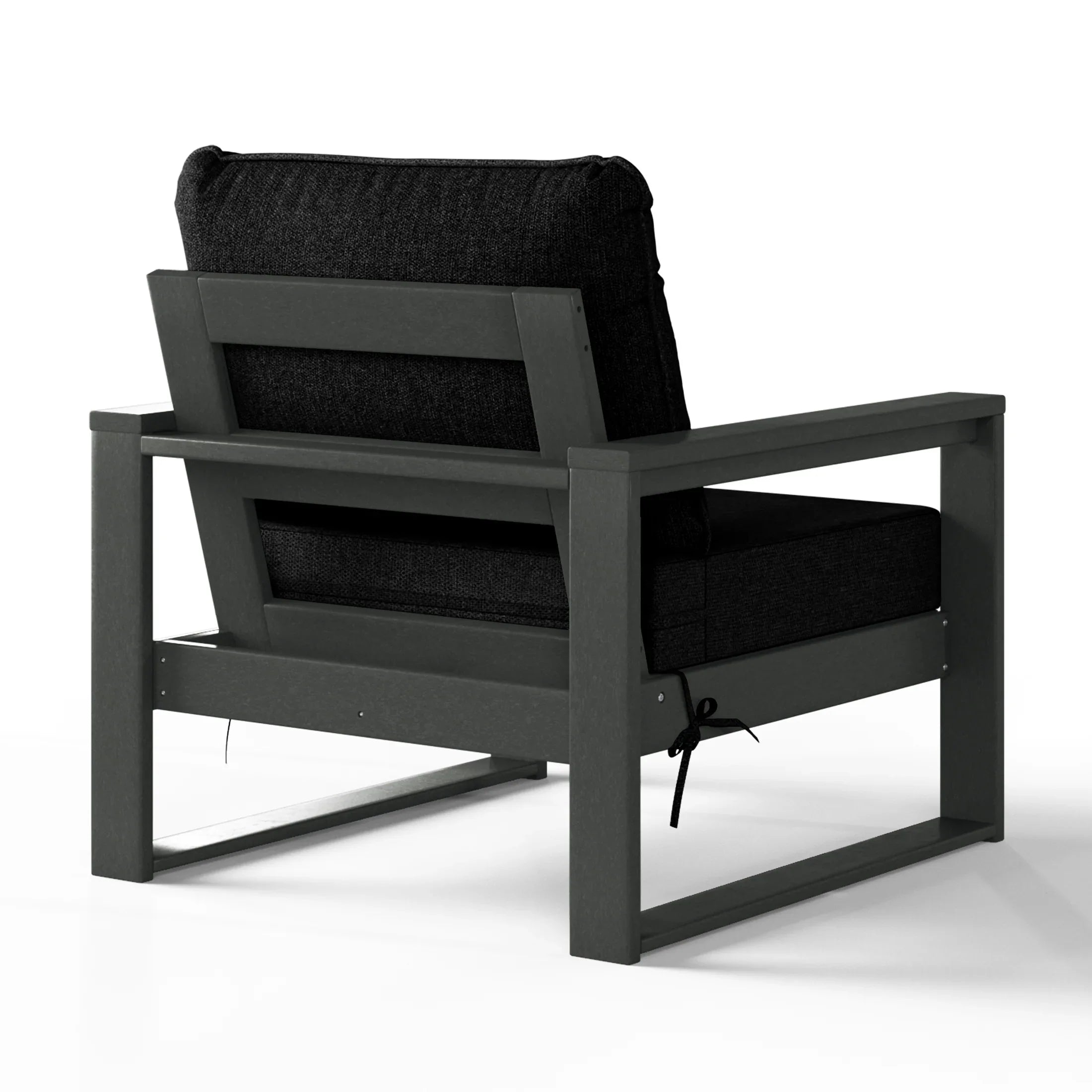Rockaway Outdoor Modern 3-Piece HDPE Patio Sofa Set with Side Table