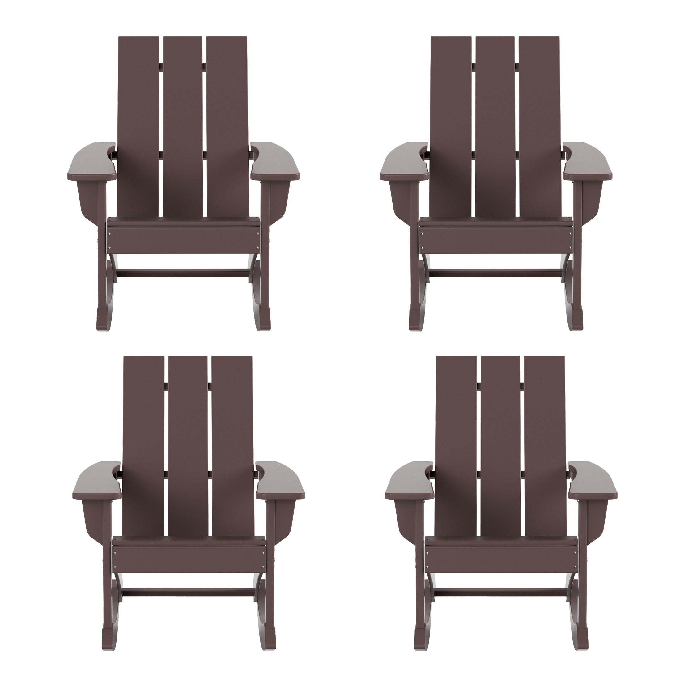 Palms Outdoor Patio Modern Adirondack Rocking Chair (Set of 4)