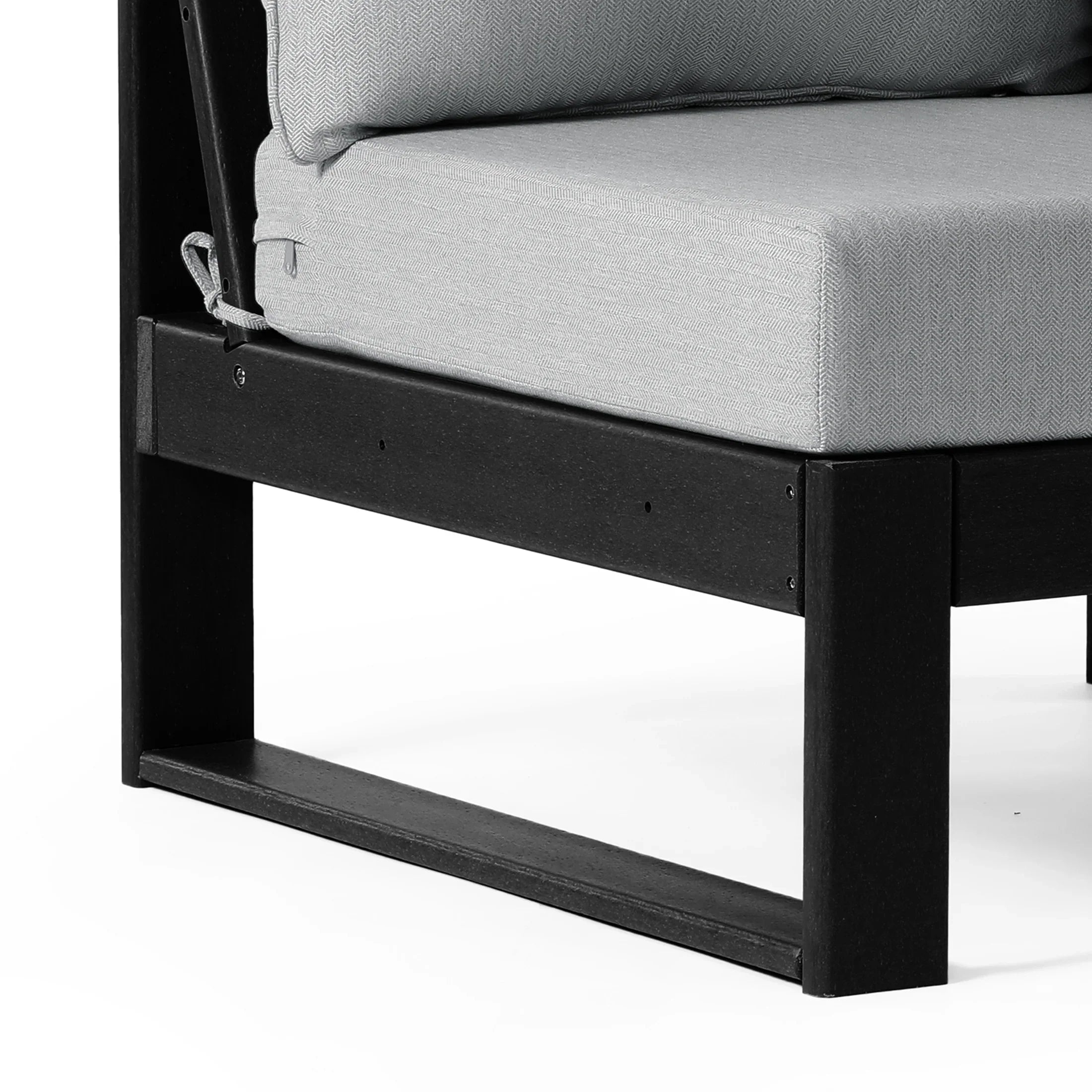 Rockaway Outdoor HDPE Sectional Armless Chair with Water-Proof Patio Cushions