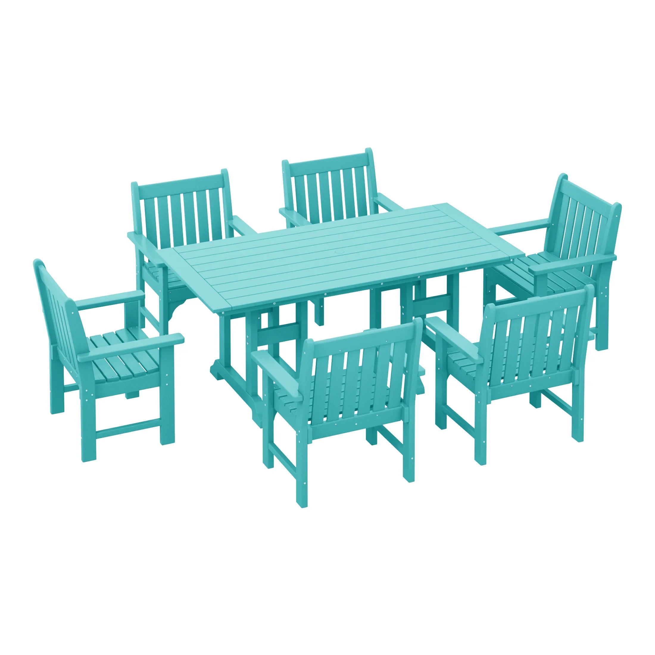 Paradise 7-Piece HDPE Outdoor Dining Patio Table and Chairs Set