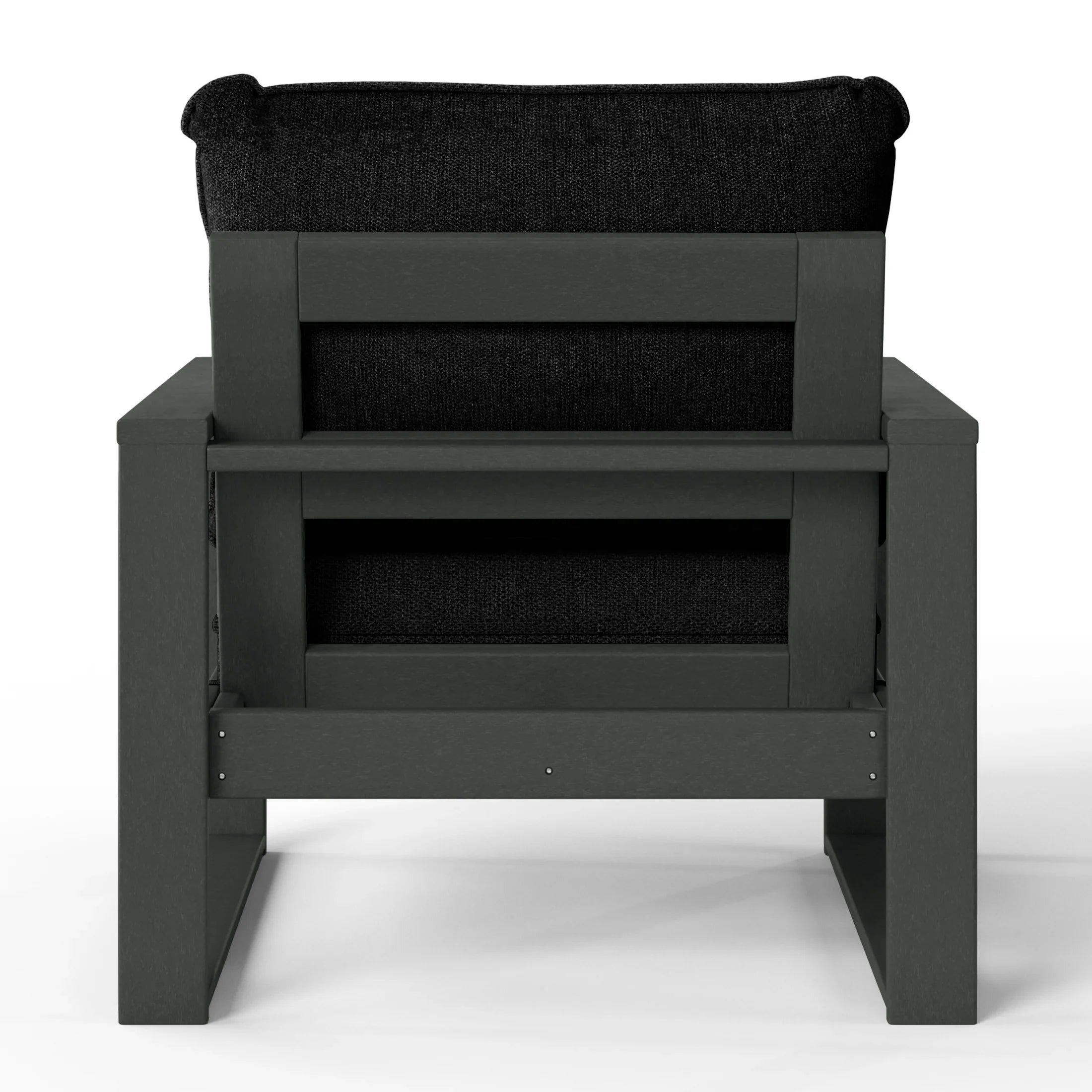 Rockaway Outdoor Modern HDPE Patio Club Chair with Waterproof Deep Seat Cushions (Set of 2)