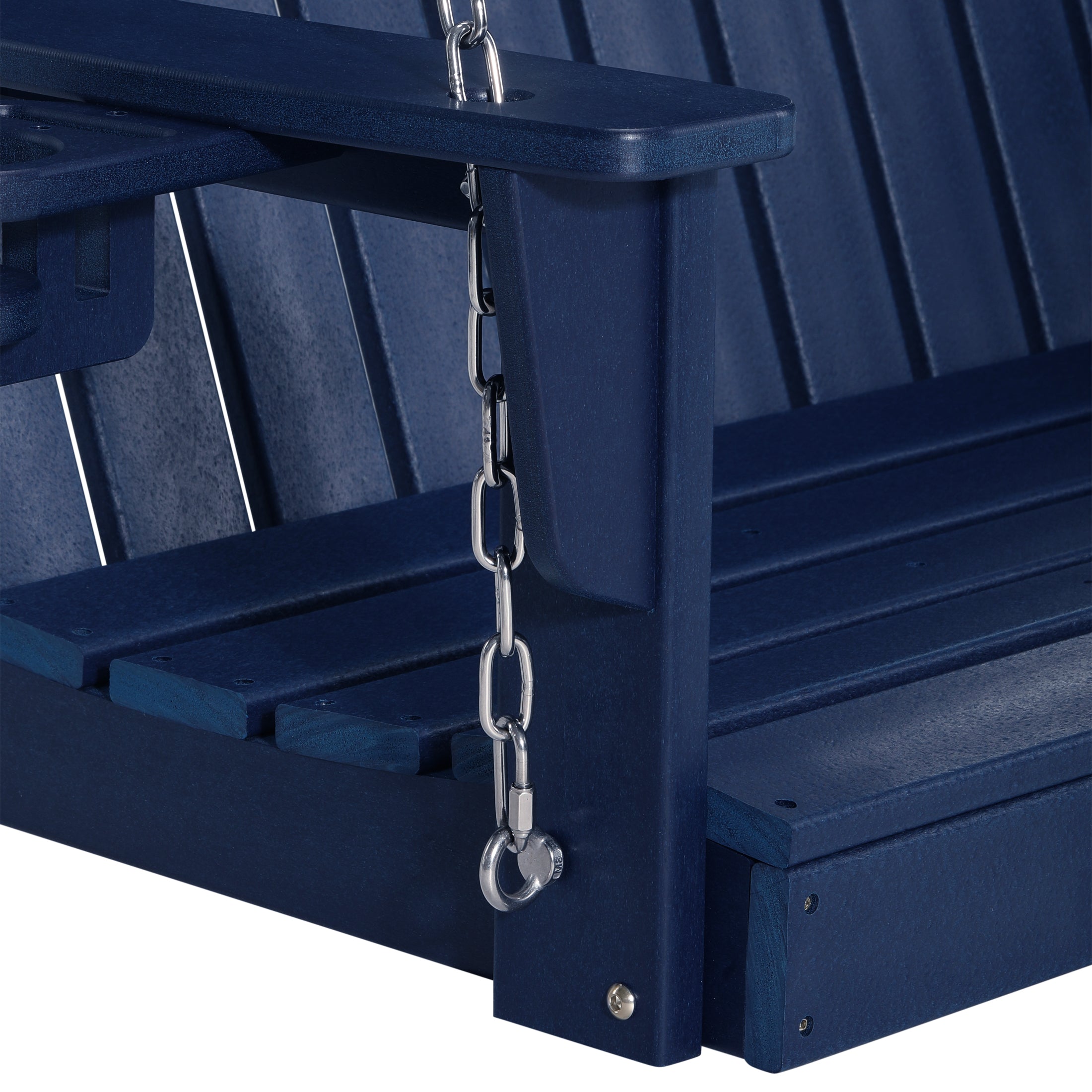 Savannah 4ft Outdoor HDPE Poly Farmhouse Hanging Porch Swing With Cup Holders