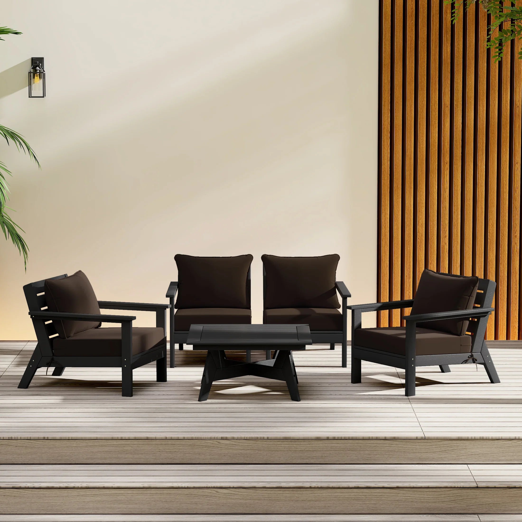Portsmouth Outdoor 5-Piece Modular Sectional Patio Furniture Sofa Set