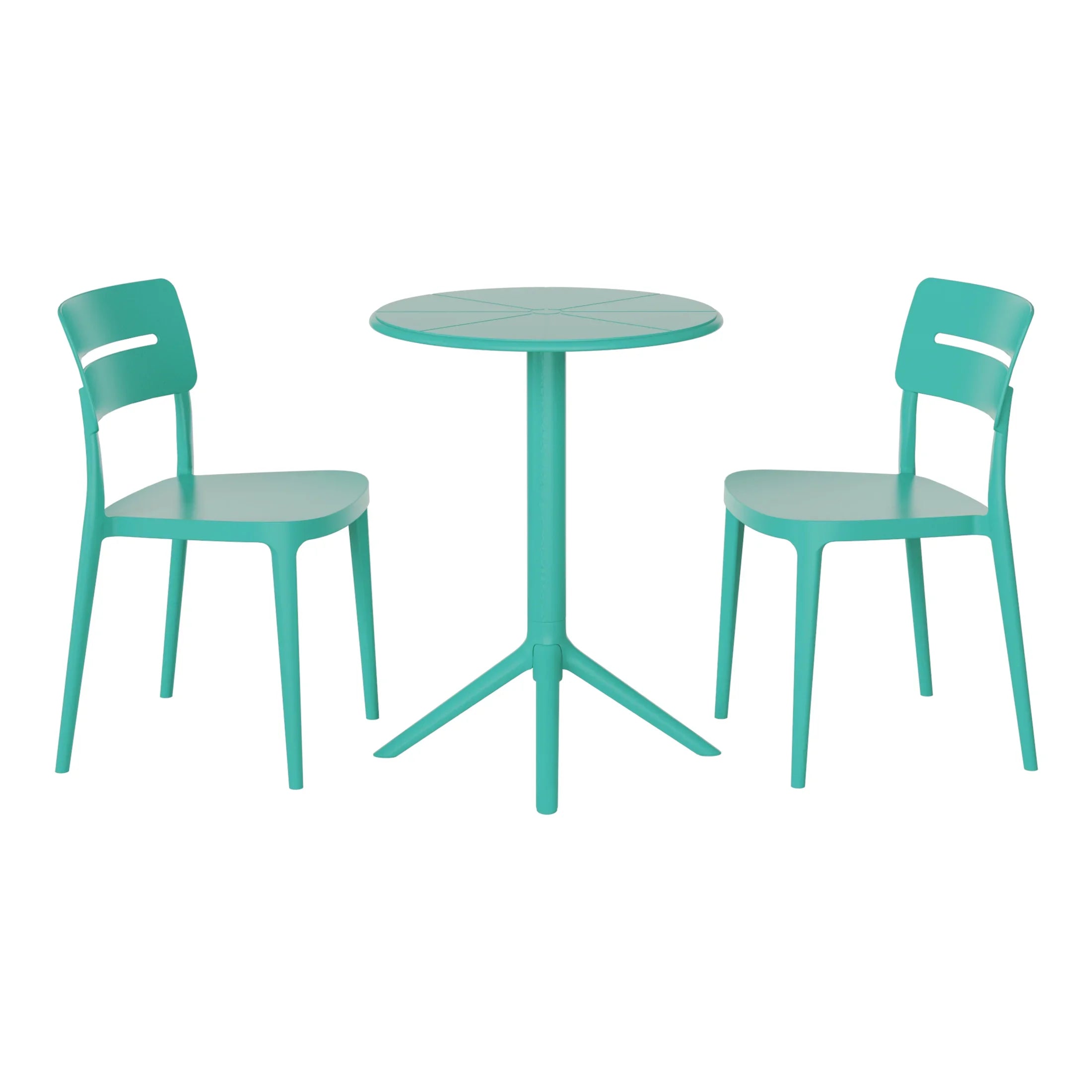 Sunshine 3-Piece Outdoor Resin Patio Bistro Set with Stackable Patio Dining Chairs