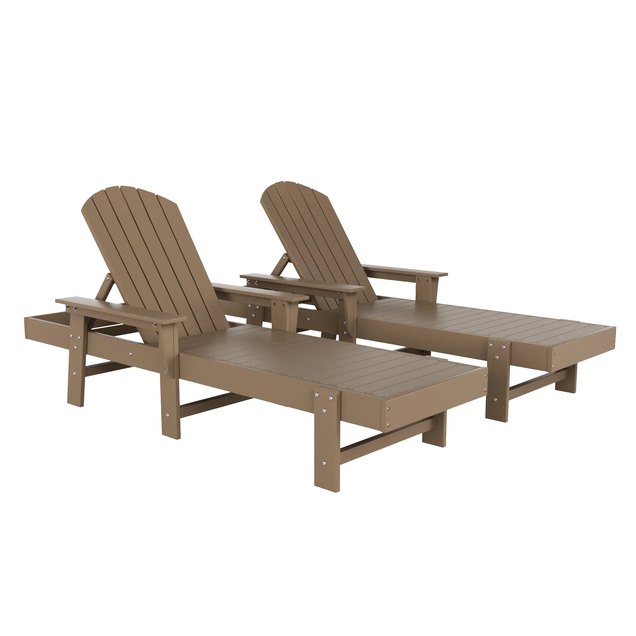Portside 2 Piece Adirondack Poly Reclining Chaise Lounge With Arms