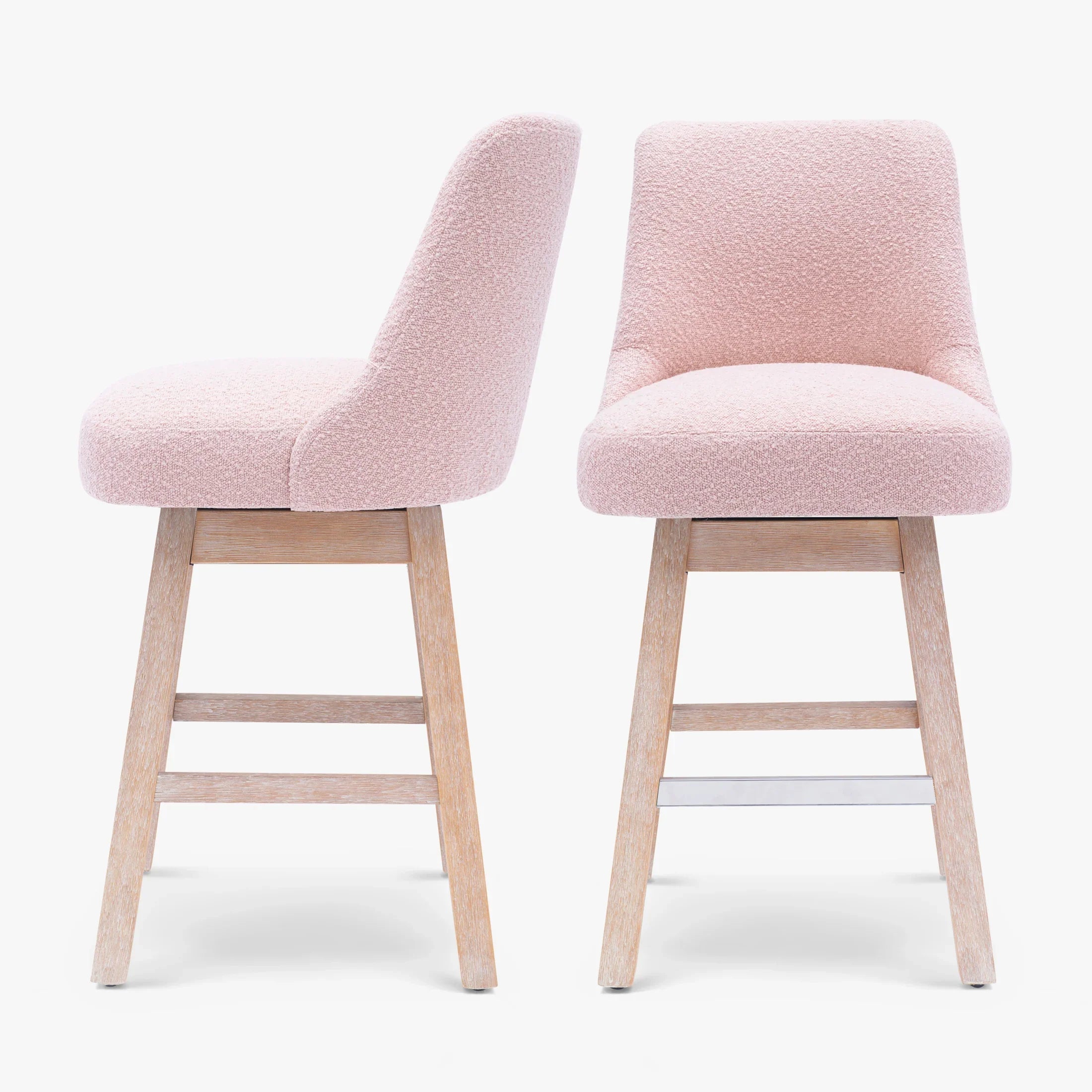 Amélie 26" Upholstered Swivel Counter Height Bar Stools (Set of 2)