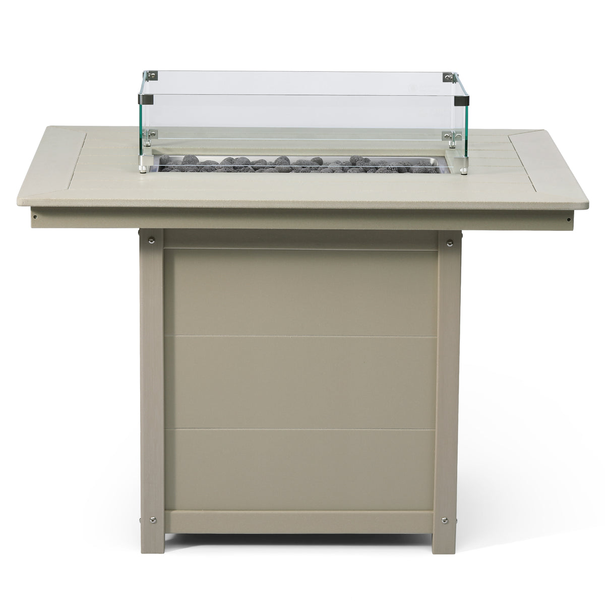 Sol 46" Modern Outdoor Patio Gas Propane Rectangular Fire Pit Table