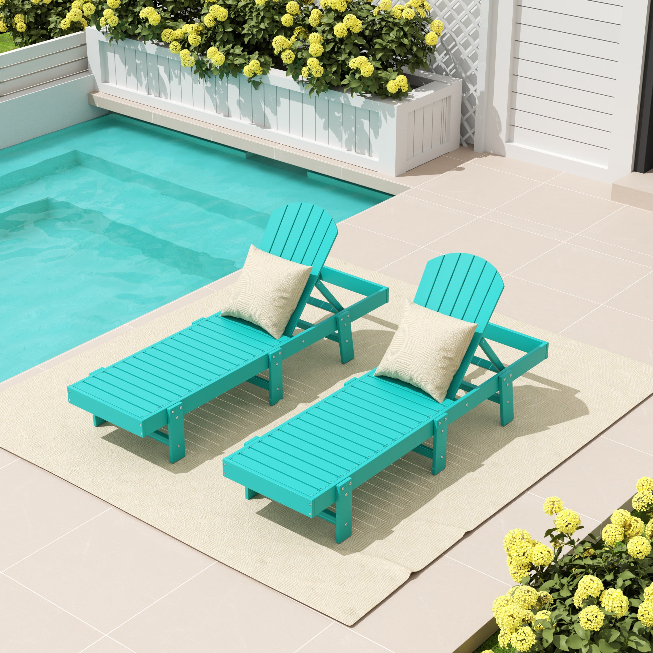 Portside Classic Adirondack Poly Reclining Chaise Lounge