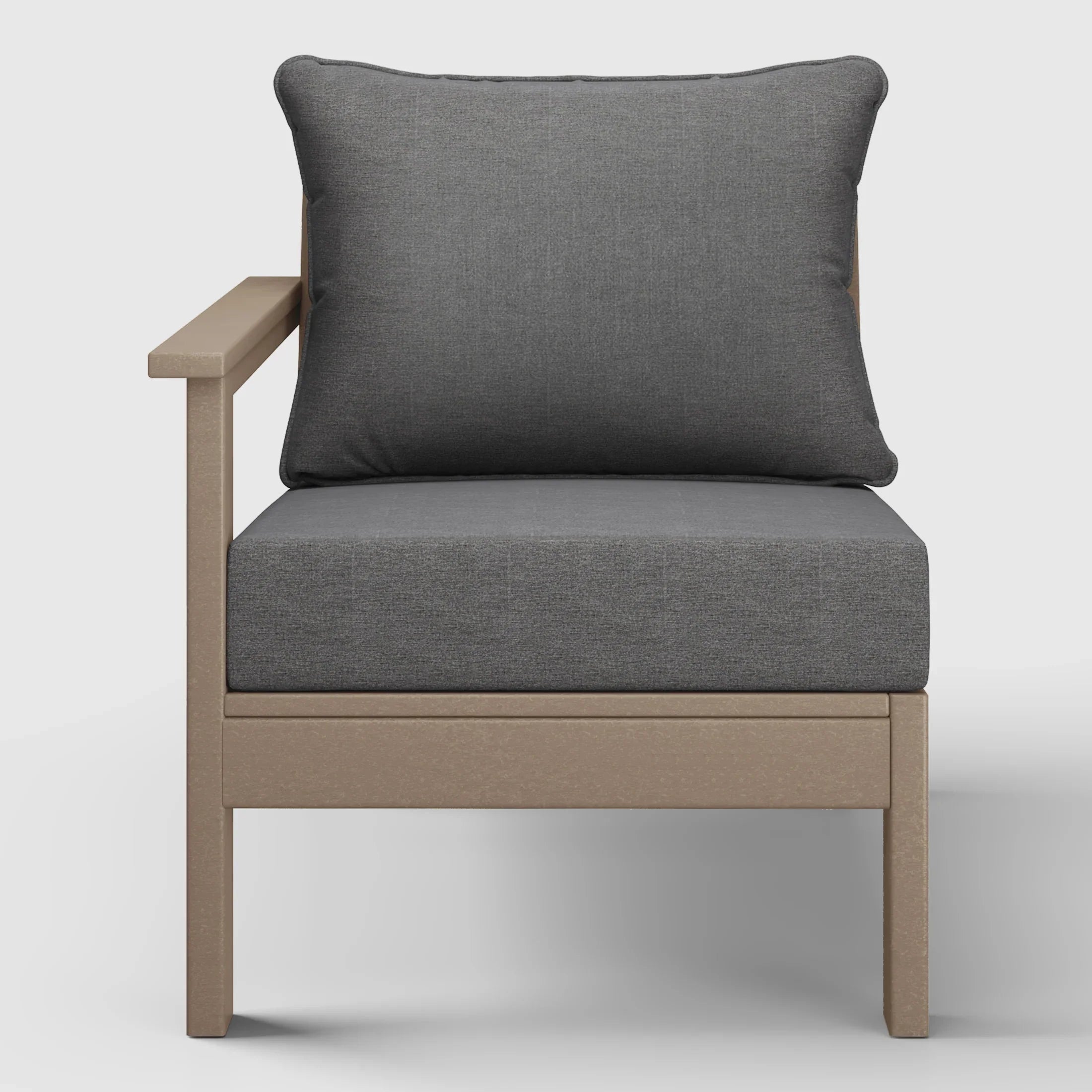 Portsmouth Outdoor Patio HDPE Left Arm Sectional Corner Club Chair with Patio Cushions
