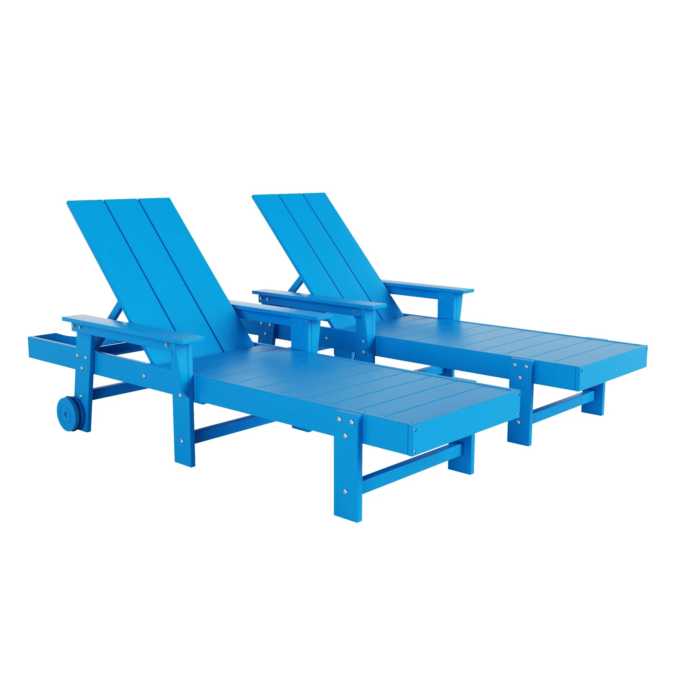 Palms 2 Piece Reclining Chaise Lounge With Arms & Wheels